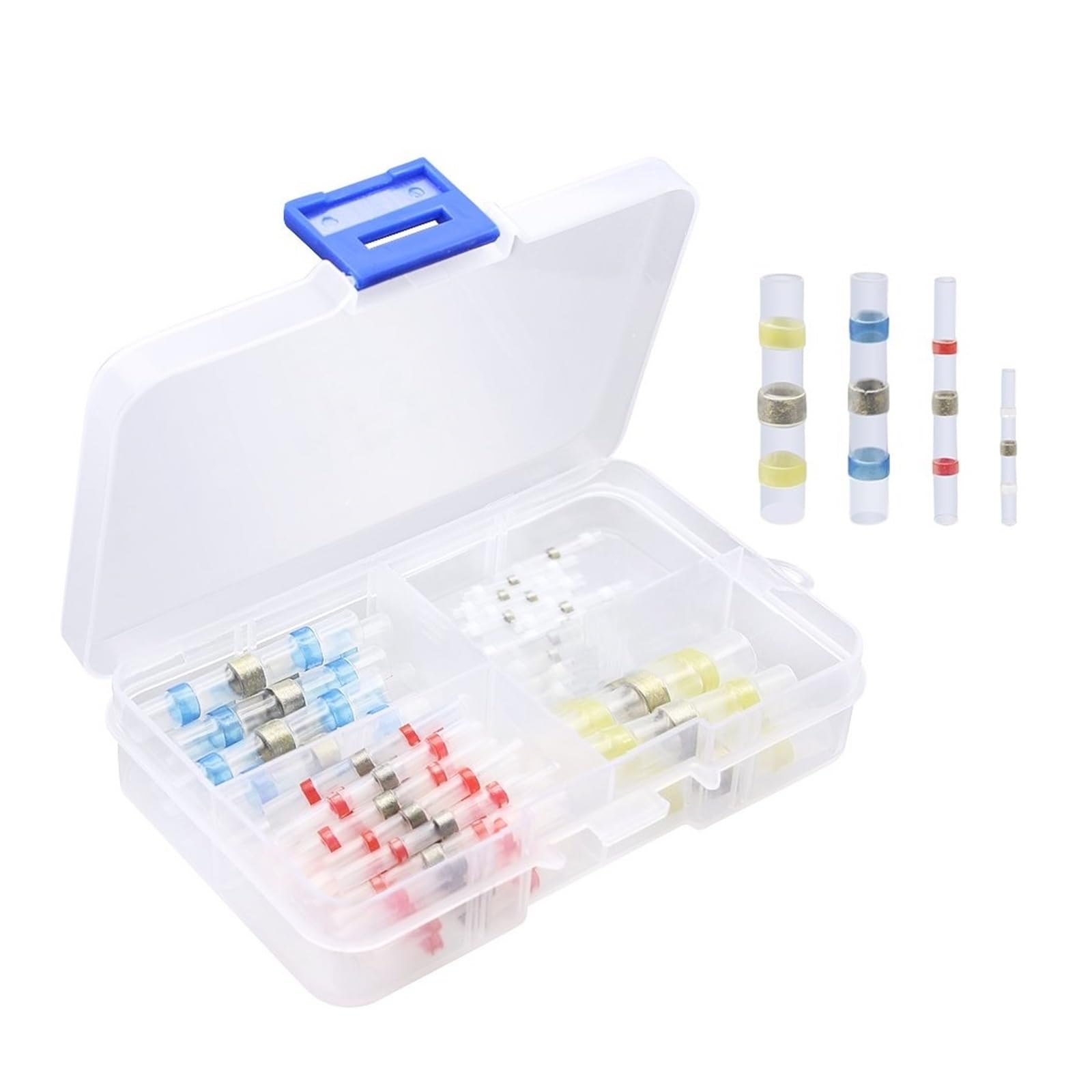 DSZUJTYROP 50PCS Heat Shrink Soldering Sleeving Solder Seal Cable Connector Insulation Terminator 4 Sizes Kit Marine Automobile