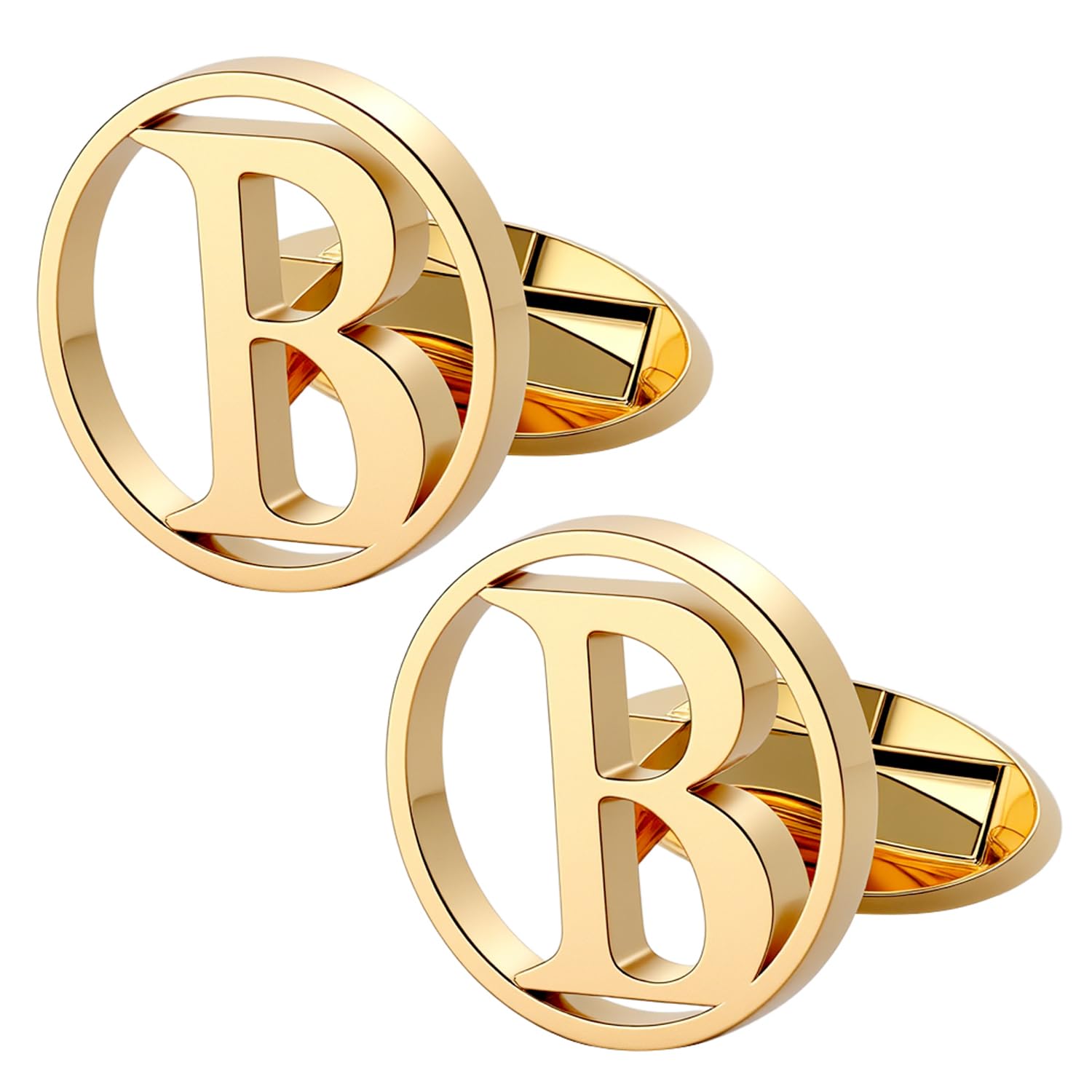 GWD Cufflinks for Men Classic Tuxedo Shirt Wedding Cuff Links Personalized Initials A-Z Gift