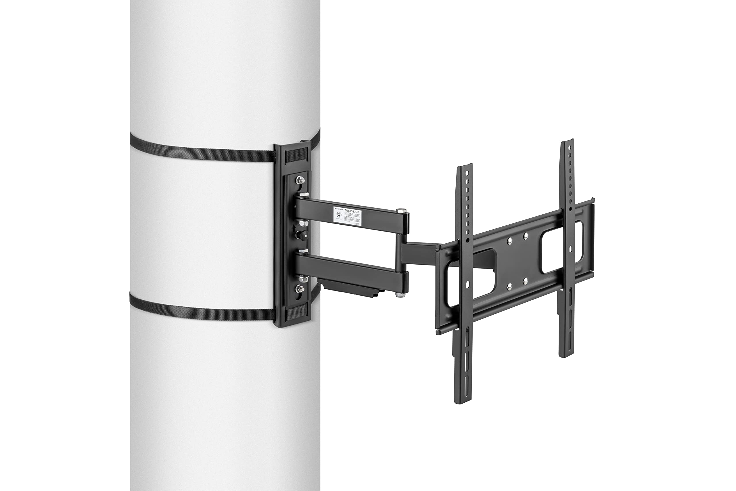 ZeboZap ZZTVA2044 - Supporto per TV da esterni, senza trapano, movimento completo, supporto TV per gazebo, supporto TV per patio, pergola, supporto TV quadrato, viti in acciaio inossidabile
