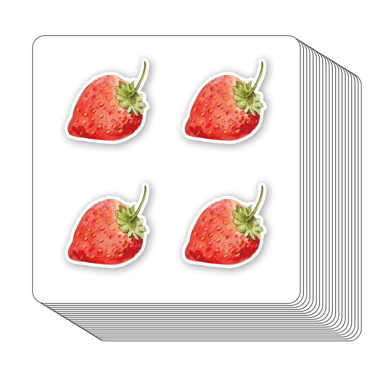Strawberry Stickers 1in for Scrapbooking, Arts, Craft, Kids DIY, Calendars Fruit 80-Pack
