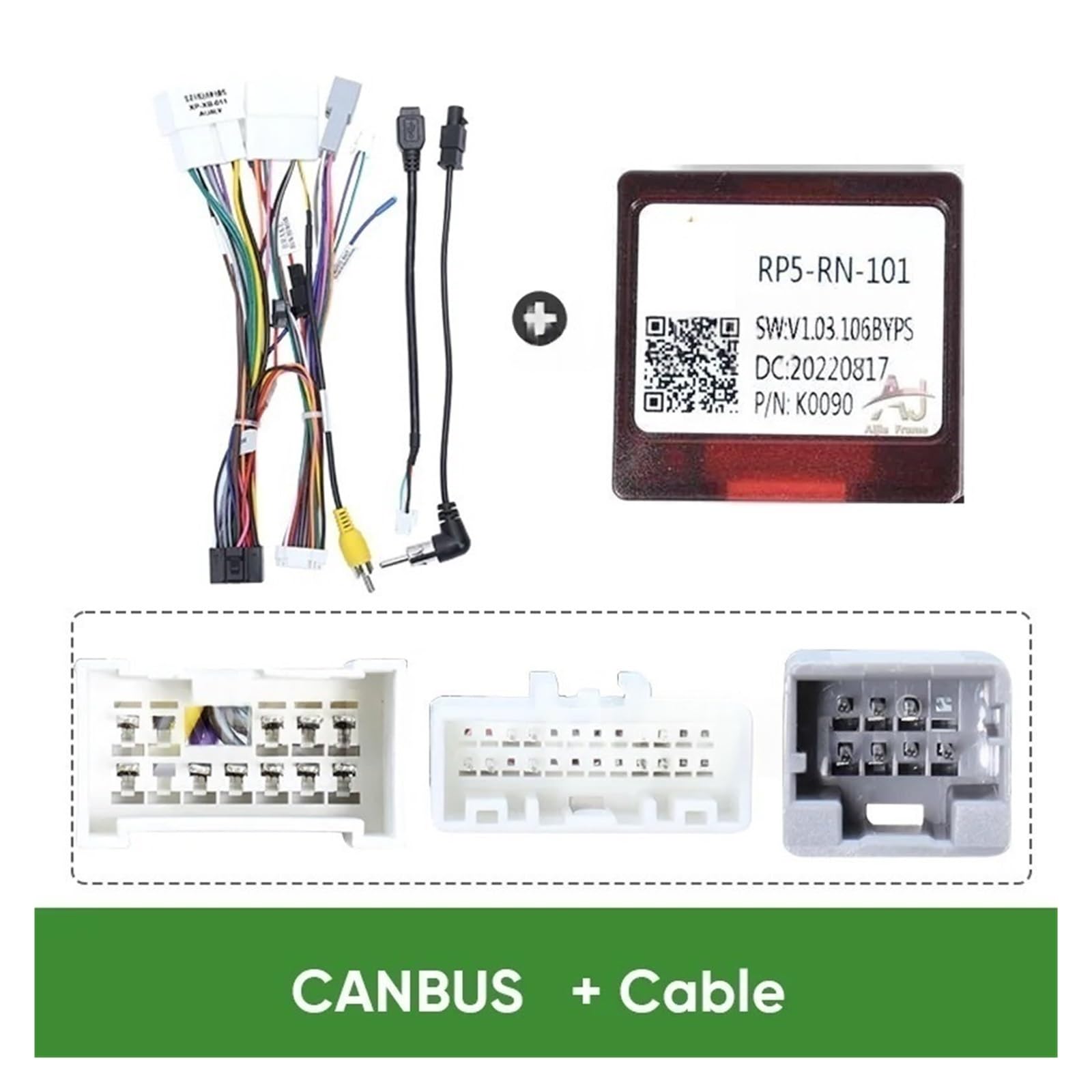 Caja for Radio de coche Compatible con RENAULT CAPTUR SANDERO DUSTER KWID DOKKER TRIBER Clio arnés de cableado Cable de alimentación RP5-RN-101(CANBUS and Cable)