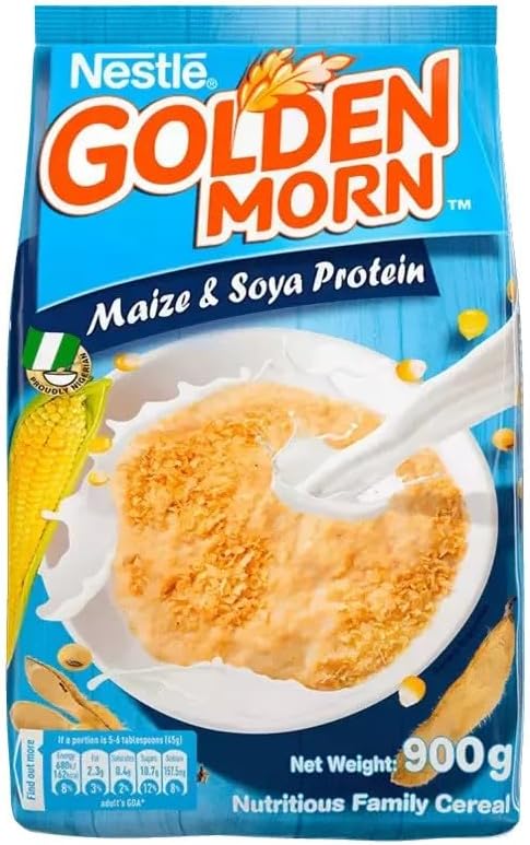 – Golden Morn 900g | Maize & Soya Protein | PACK OF 1| Nutritious Family Cereal | Nigerian | GRAIN SMART.