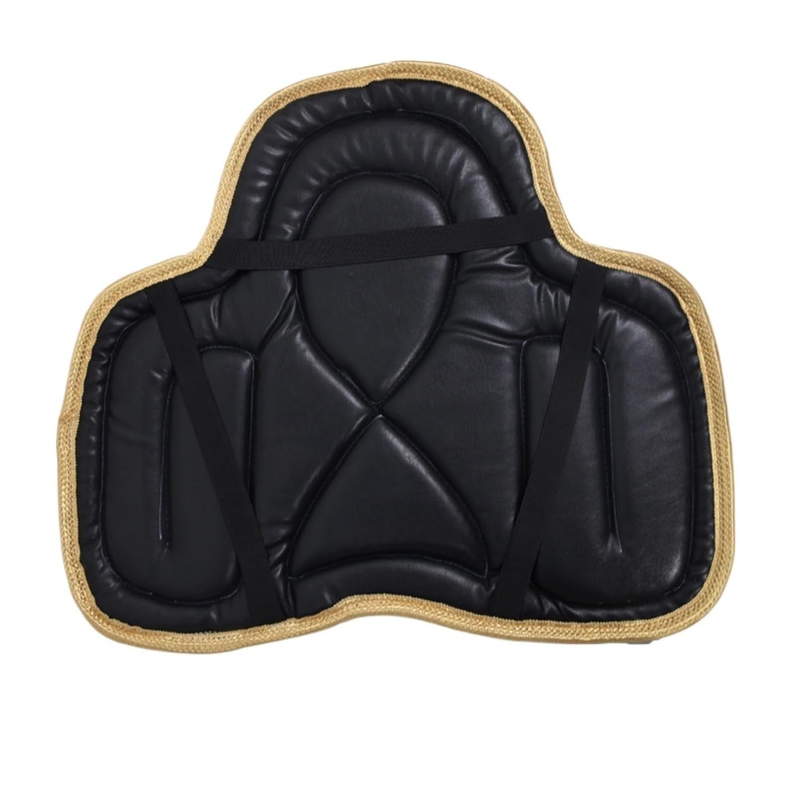 Podkładka pod siodło do jazdy konnej, Podkładka pod siodło dla konia PU Skóra Gąbka Wielokolorowa 55 cm x 45 cm Z paskiem mocującym(Black)