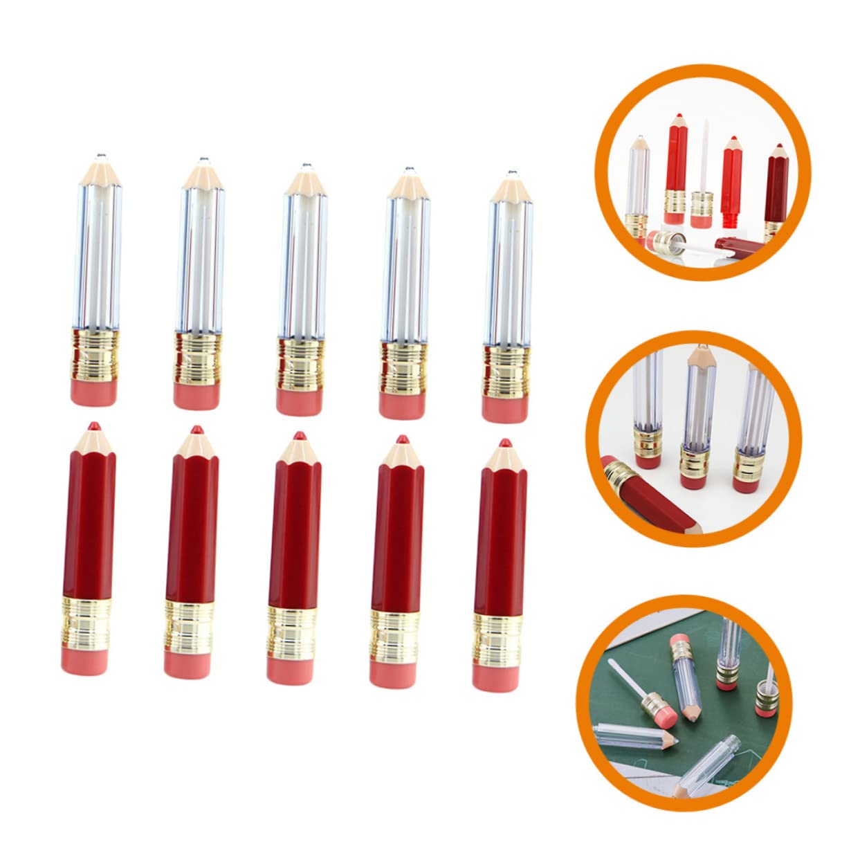 Beavorty 3 Sätze Leere Tube Mit Lippenstift-lippenglasur Lippenstift Set Lipstick Set -kit Lipgloss Glossen Liner Röhren -aufbewahrungsflaschen Plastik 10 Stück * 3