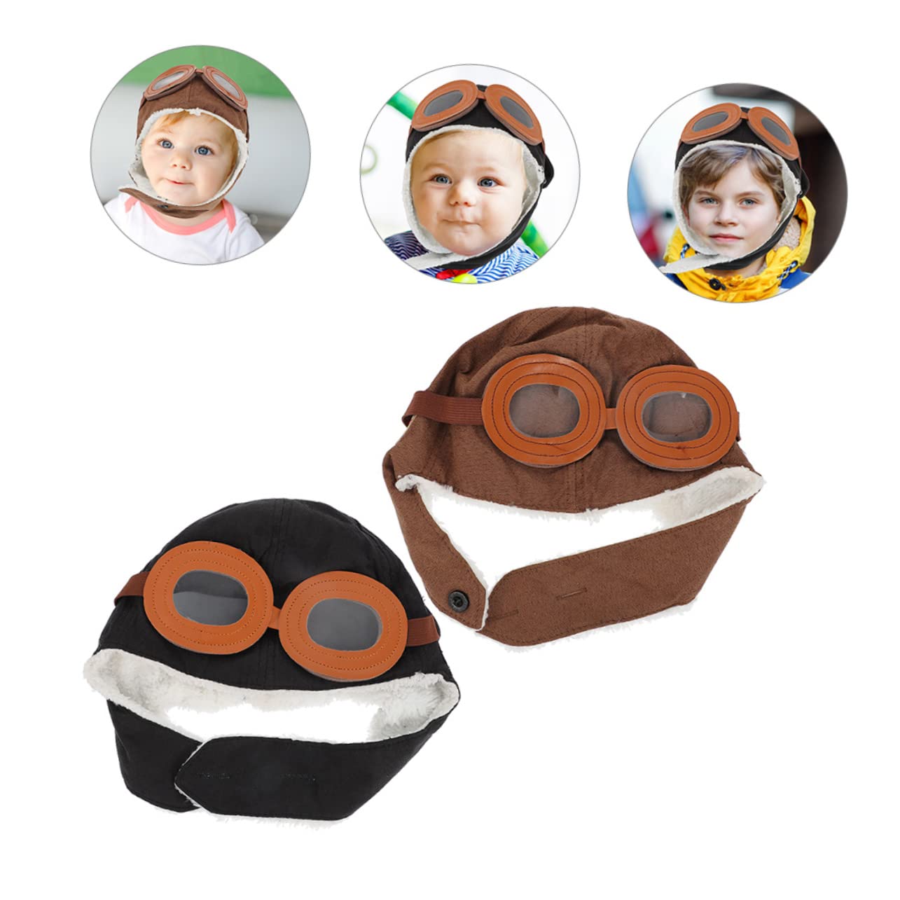 Abaodam 6piezas Sombrero Infantil De Algodón Orejeras Diseño Piloto Gorro Calentito para Niño Niña Accesorio Unisex para Otoño Invierno