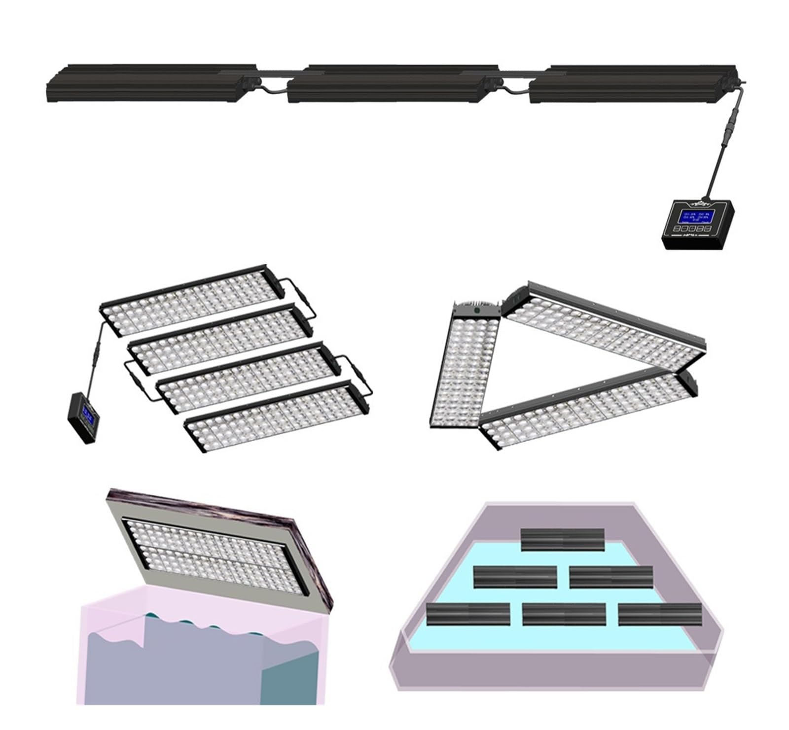 oświetlenie akwarium Akwarium morskie oświetlenie rafowe LED pełne spektrum oświetlenie LED do akwarium rafowego dla 120cm/48 "koralowy zbiornik na akwarium słonowodne do akwarium roślinnego(With arm
