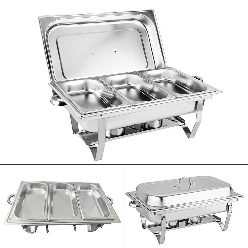 Set isolante in acciaio inox, vassoio da 3 litri, per catering e banchetti, facile da pulire
