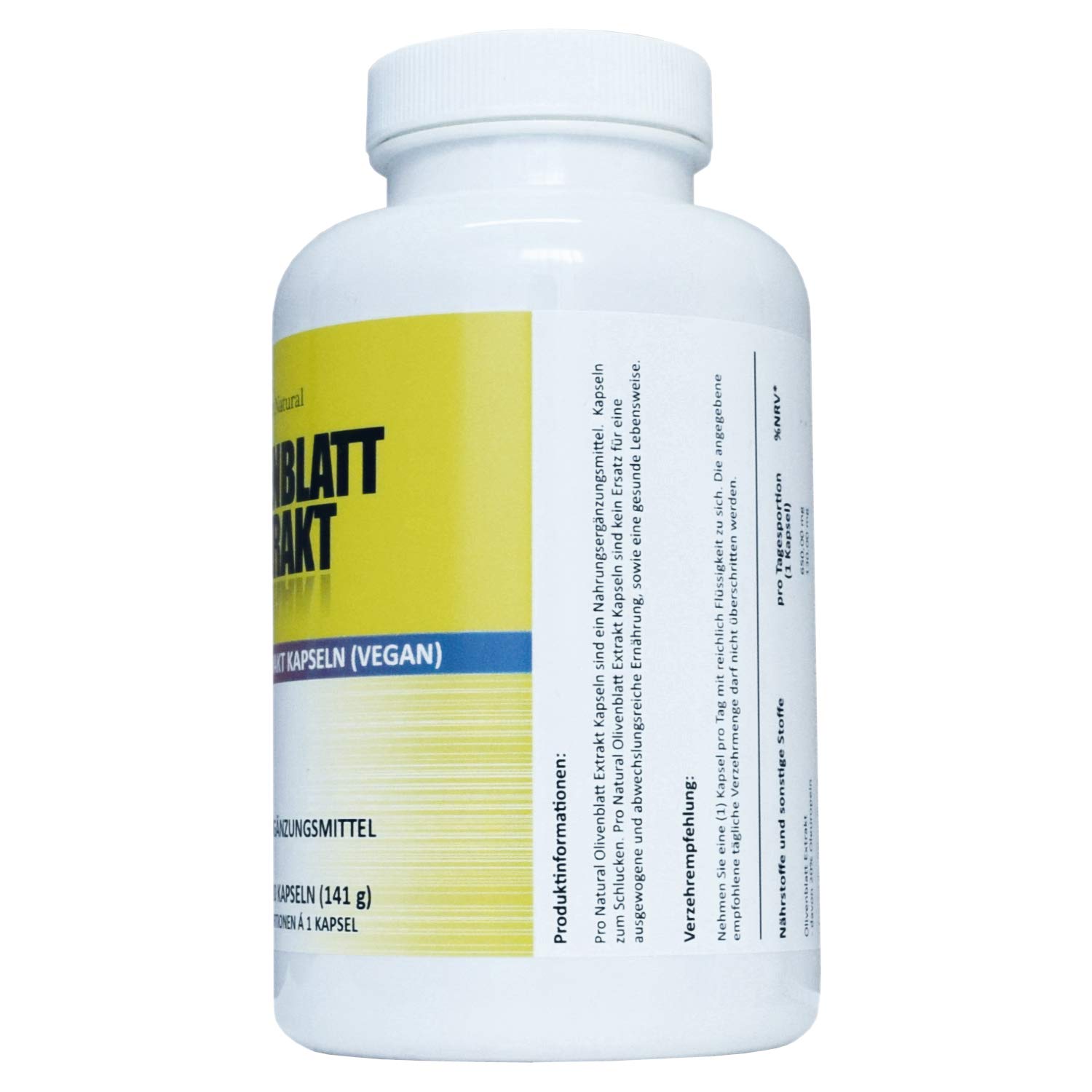 Olivenblatt Extrakt 650, 180 vegane Kapseln, hochdosiert mit 650 mg, Olivenblattextrakt mit 20% Oleuropein 130 mg