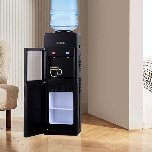 Miniatura 4 de Enfriadores de agua de 5 galones de carga superior, dispensador de agua fría y caliente para botellas de 5 galones y botellas de 3 galones, diseño