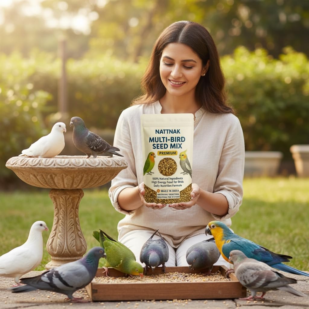NATTNAK Multi-Bird Seed Mix for Pet Birds | Natural Daily Food with Raw Sunflower Seeds | Premium Blend for Healthy Feathers, Strong Immunity & Active Birds 3