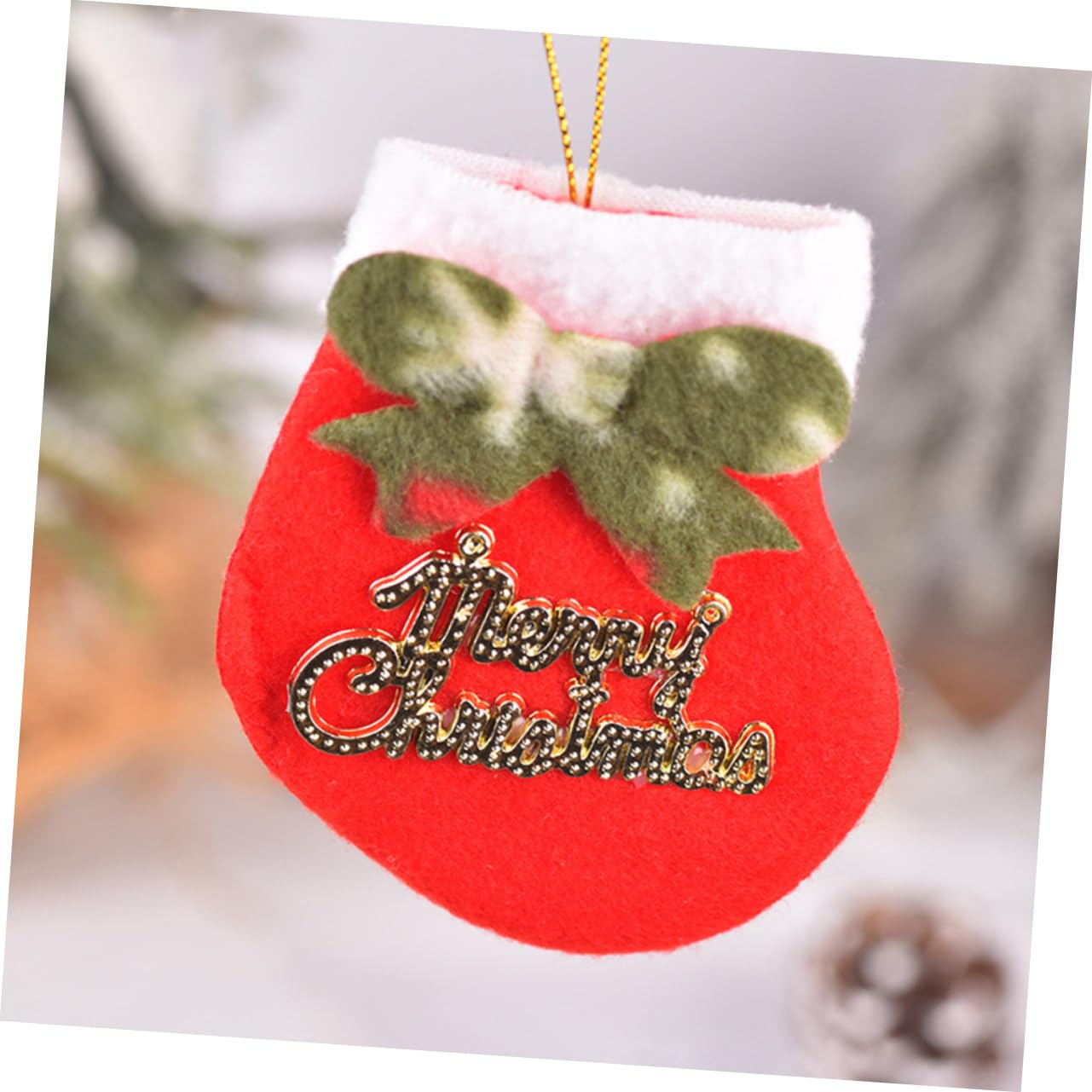 ABOOFAN 5 Sätze Schöner Anhänger Weihnachtsdekorationen Dekoriert Weihnachtsstrümpfe Kleine Weihnachtsstrümpfe Aus Filz Strümpfe Weihnachten Mini-strümpfe Stoff Rot 16 Stück * 5