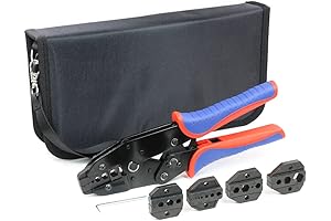 HKS Coax Ratchet Crimping Tool Set for RG59 Cable RG6 RG11 with 5 Changeable Dies