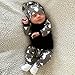 Newborn Baby Girl Boy Clothes Deer Tops T-shirt+Pants Leggings 3pcs Outfits Set (6-12 Months, Black&Gray)