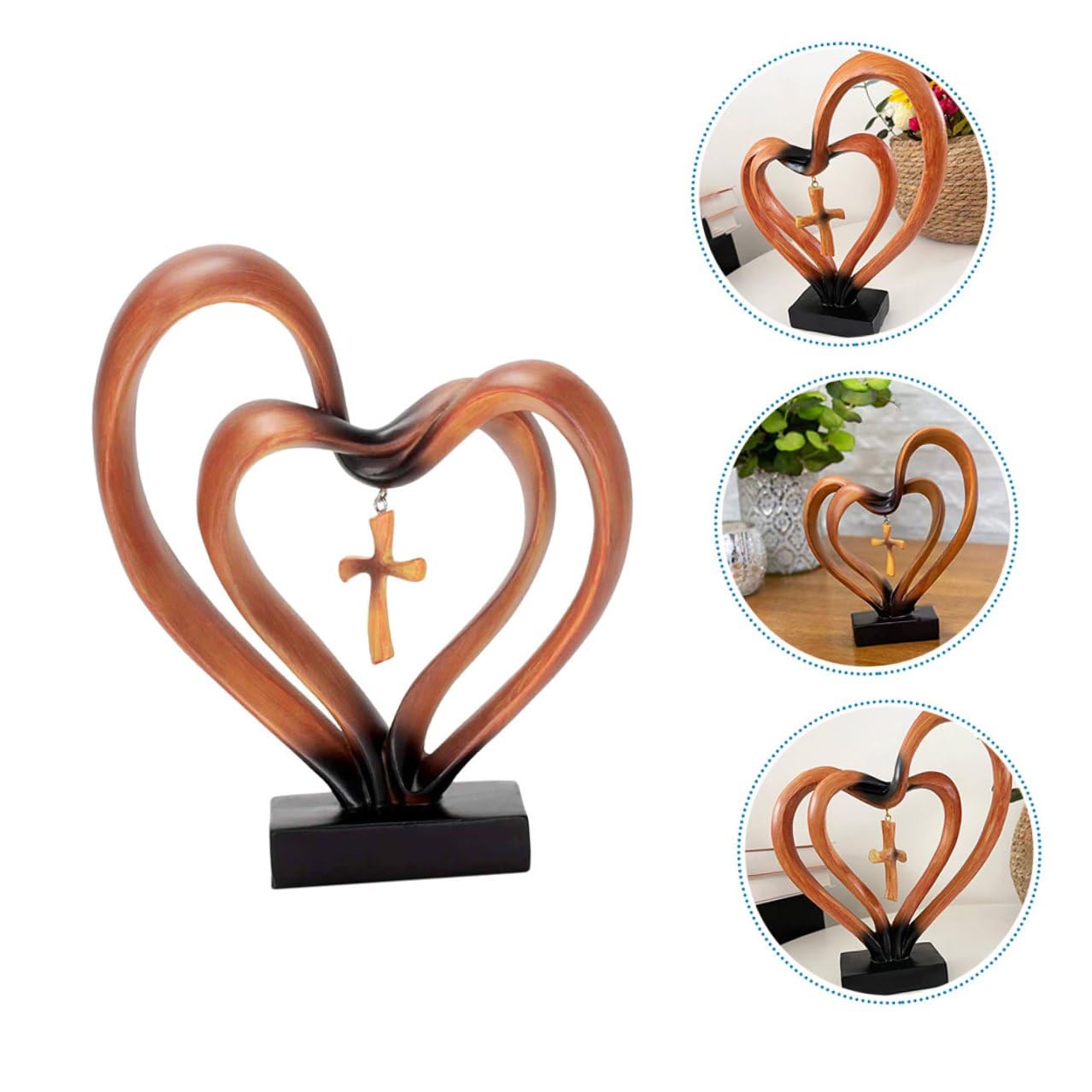 VANZACK Herzskulptur Moderne mit Einzigartigem Design aus Kunstharz Leicht zu Reinigen und Tragbar Dekoration für Hochzeit oder Arbeitszimmer