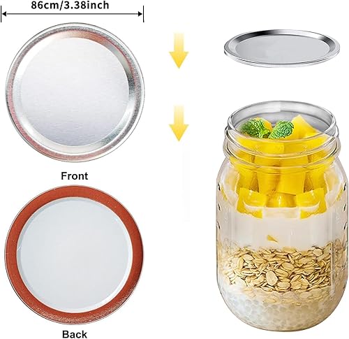 Miniatura 2 de 50 tapas para tarros de conserva, tapas anchas de boca regular para frascos de bola, Kerr y otras marcas de tapas de boca ancha a prueba de fugas,