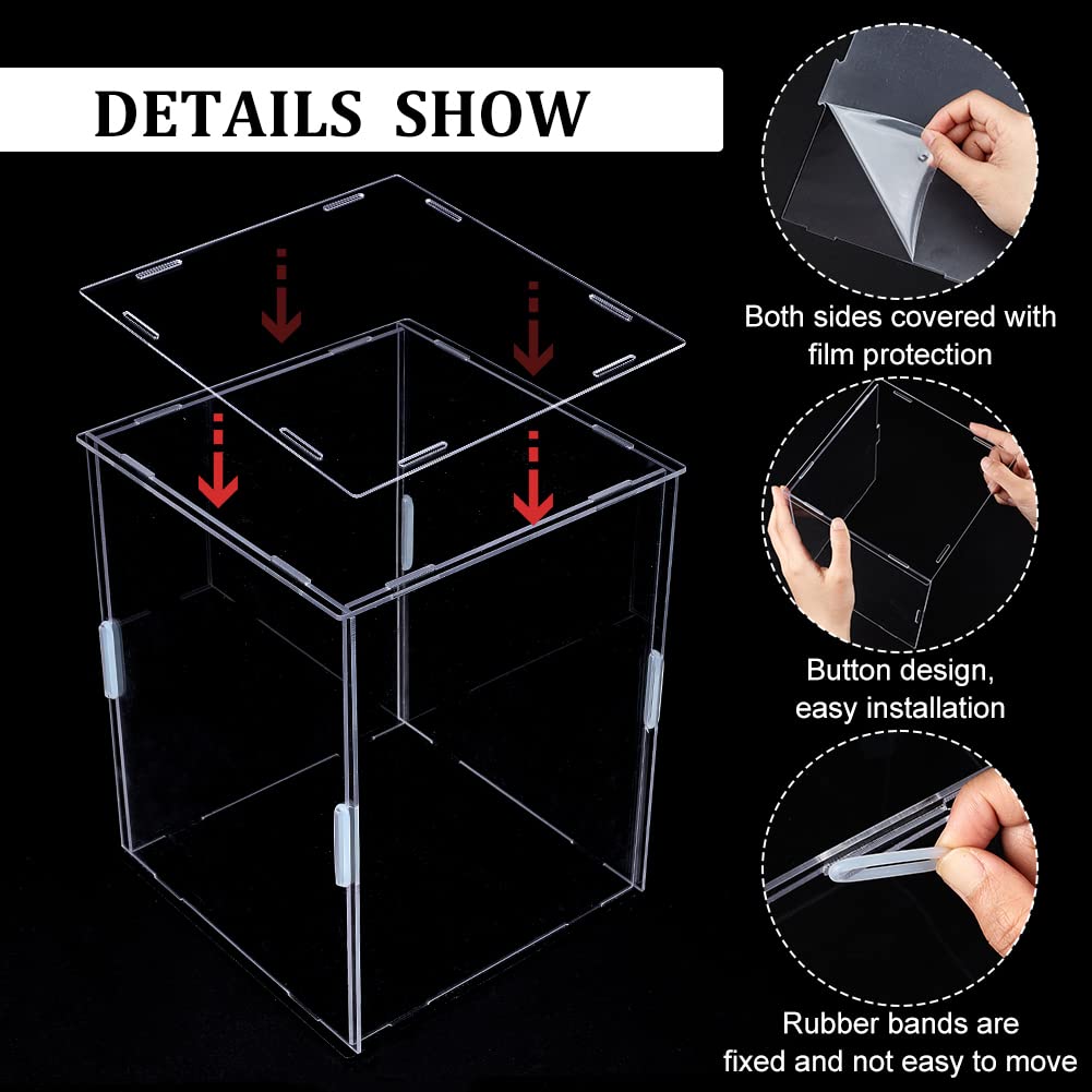 Vitrine en acrylique transparent avec lampe, boîte de présentation sur