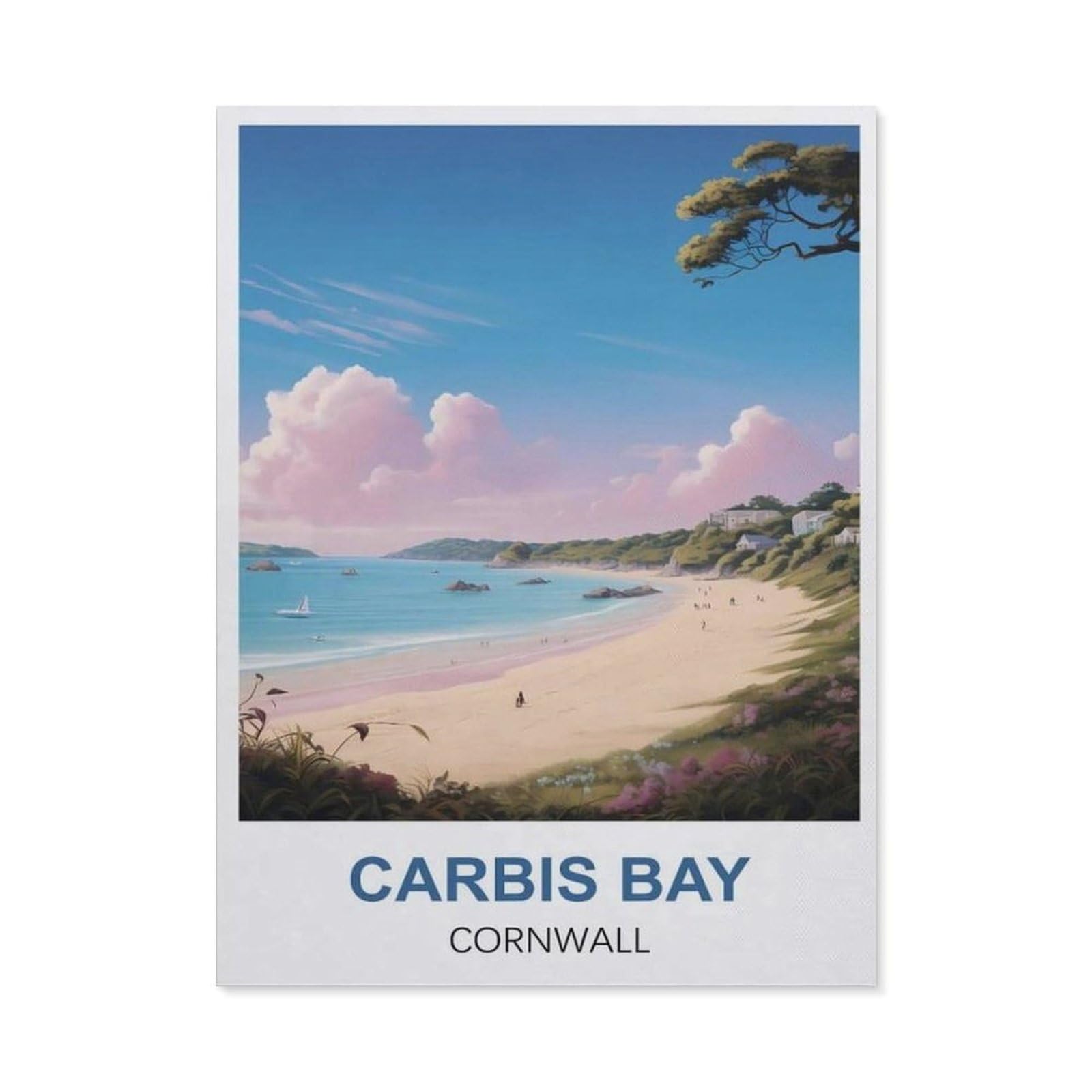 BEAYODKP 5D DIY Diamond Painting kit，Carbis Bay Cornwall（40x50cm）