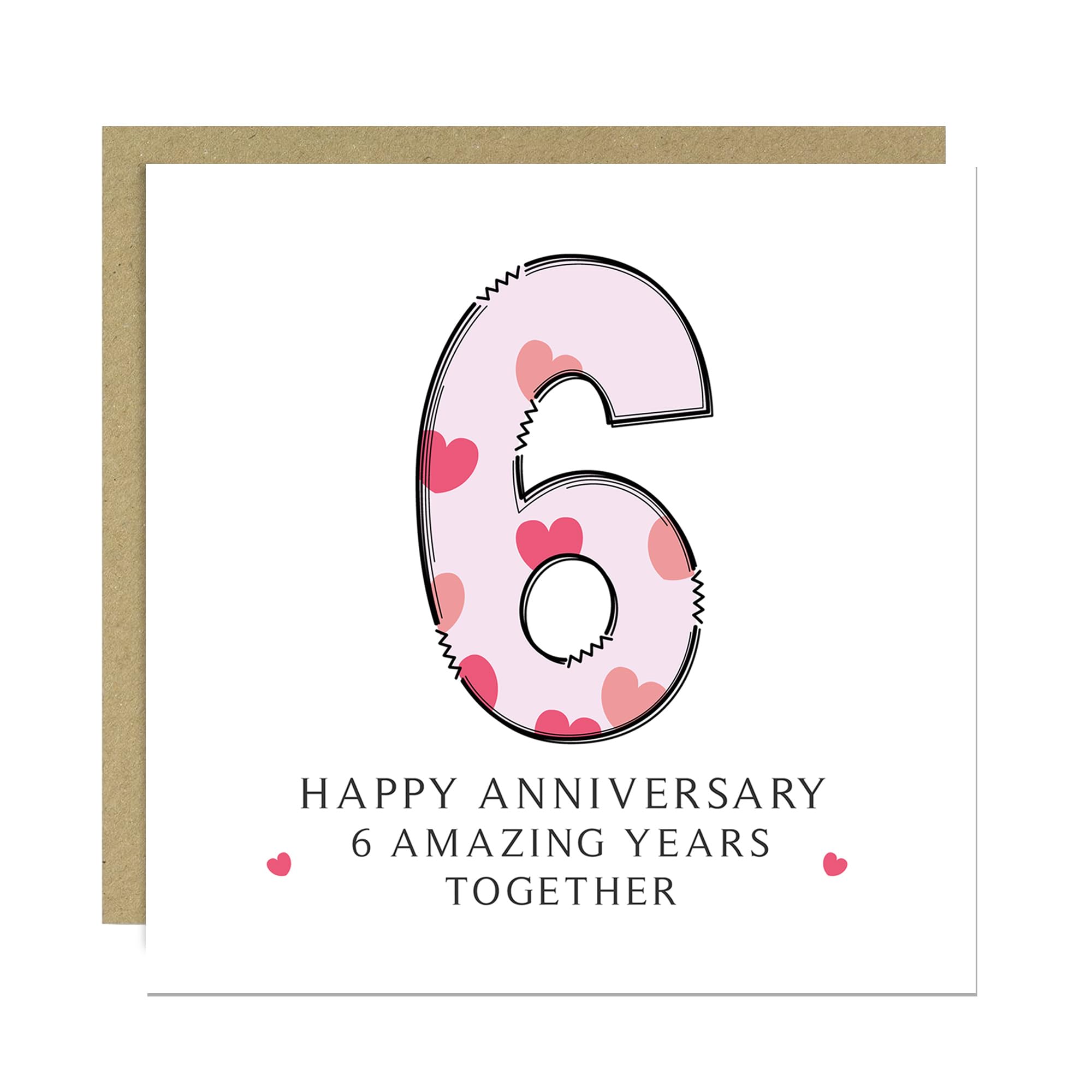 RED OCEAN Wedding Anniversary Card With Envelope Included 1st 2nd 3rd 4th 5th 10th 20th 30th 40th 50th Anniversary Cards For Husband Wife Couple Boyfriend Girlfriend (6th Anniversary Card)
