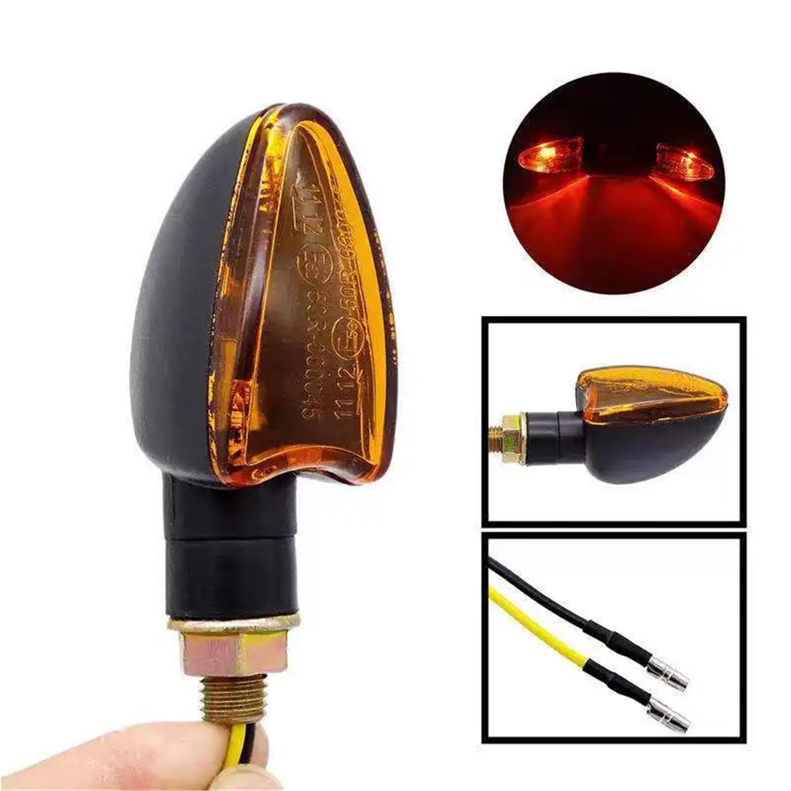 Moto Indicatore Di Direzione Universale 12V 10mm Alogena Indicatori Lampeggiante Lampada Per Ducati Scrambler 800 Multistrada 1200