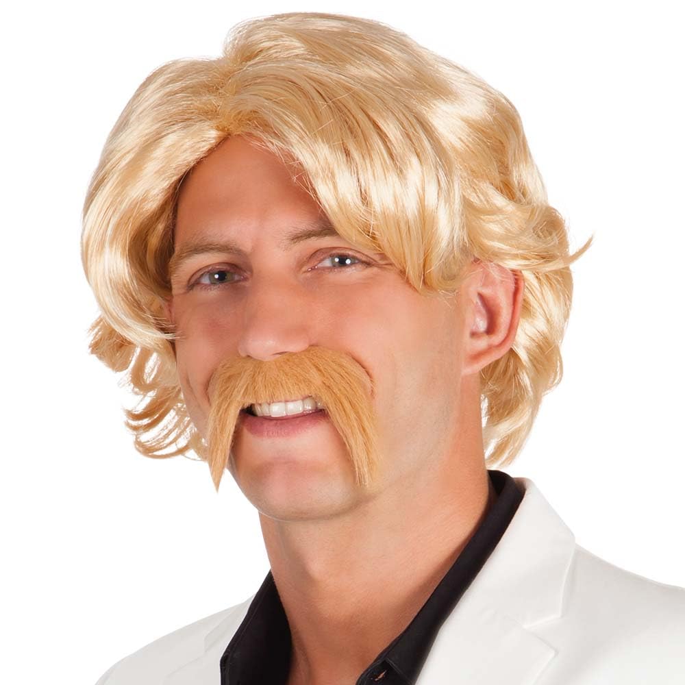 Boland adult wig, Chuck with mustache, one size