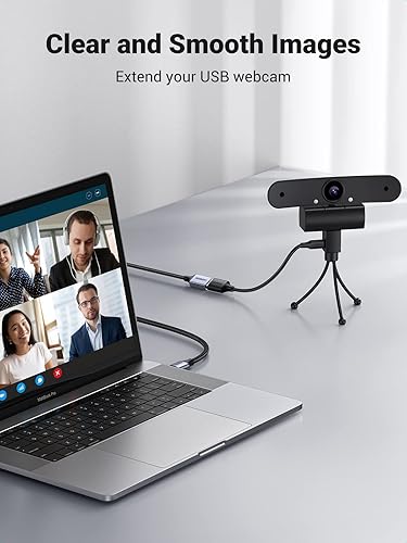 Miniatura 5 de UGREEN Paquete de 2 cables de extensión USB (15 pies + 15 pies) USB 3.0, cable de extensión USB 3.0 de nailon trenzado, compatible con cámara web,