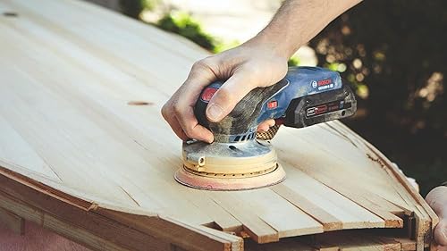 Miniatura 8 de BOSCH GEX18V-5B15 18V Kit de lijadora orbital aleatoria sin escobillas de 5 pulgadas con (1) batería de alimentación avanzada CORE18V 4 Ah