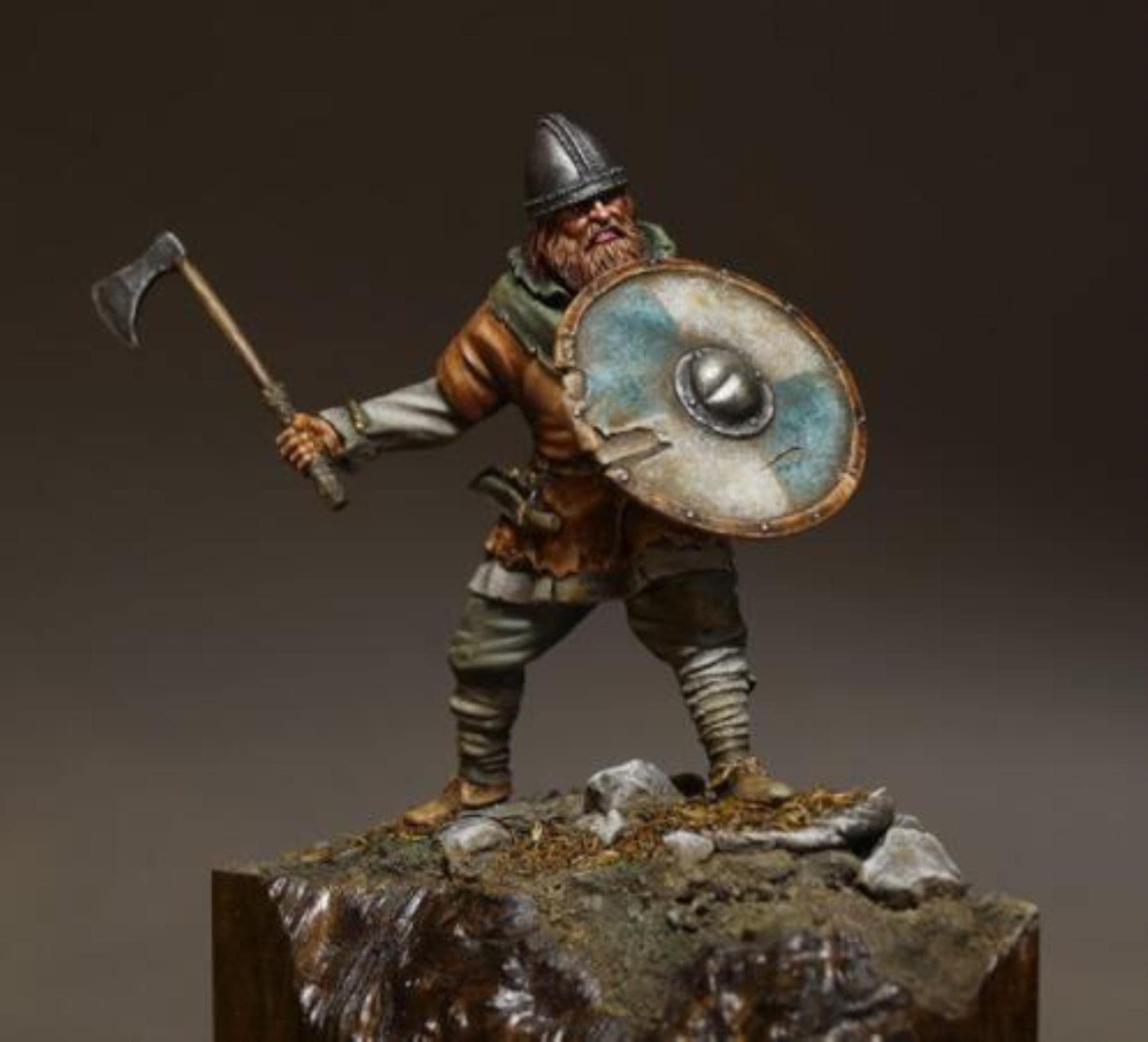 1/24 75Mm Viking avec Bouclier Résine Kit Bricolage Jouets Résine Modèle Non Assemblé Non Peint
