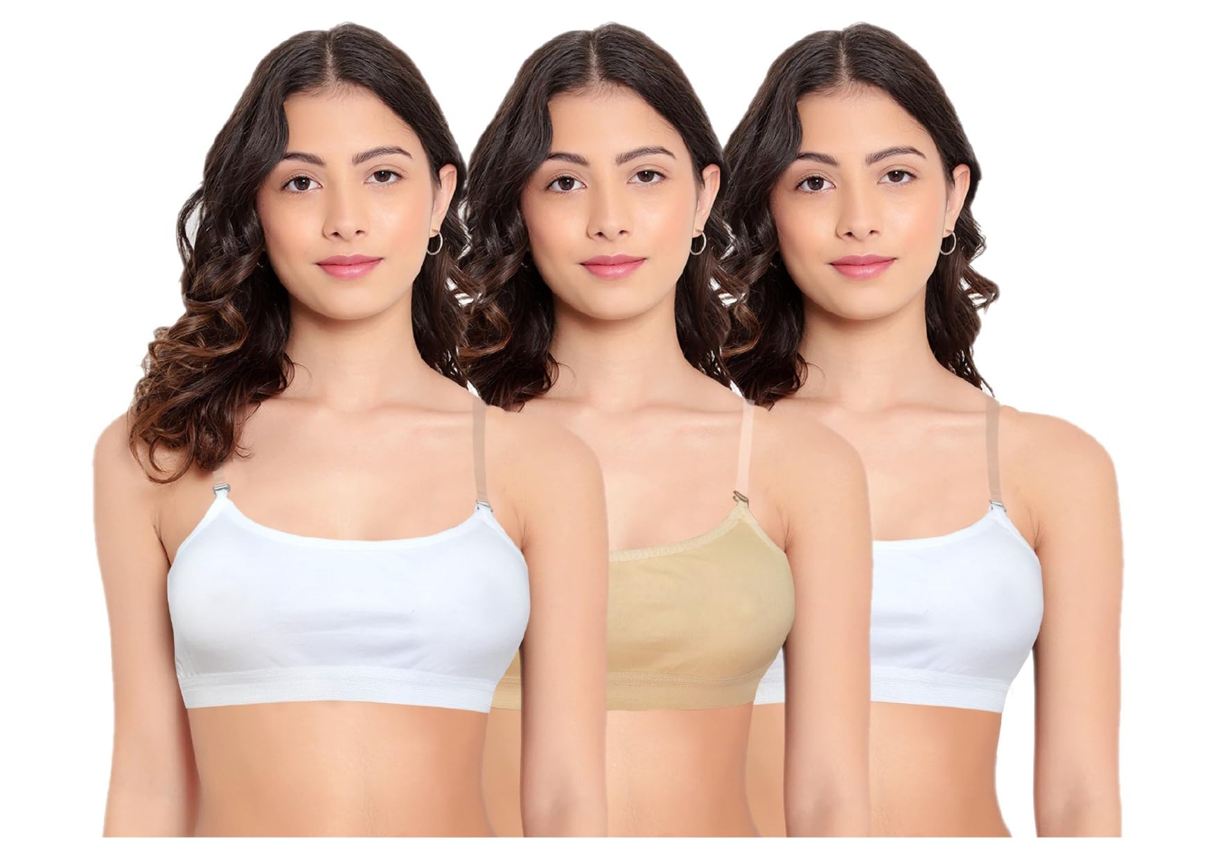 Women’s Transparent Strap Sports Bra | Non-Padded Seamless Gym Bra | Lightweight, Breathable, Stretchable Fitness Bra for Yoga, Workout, Running (Pack of 3)-picture-38