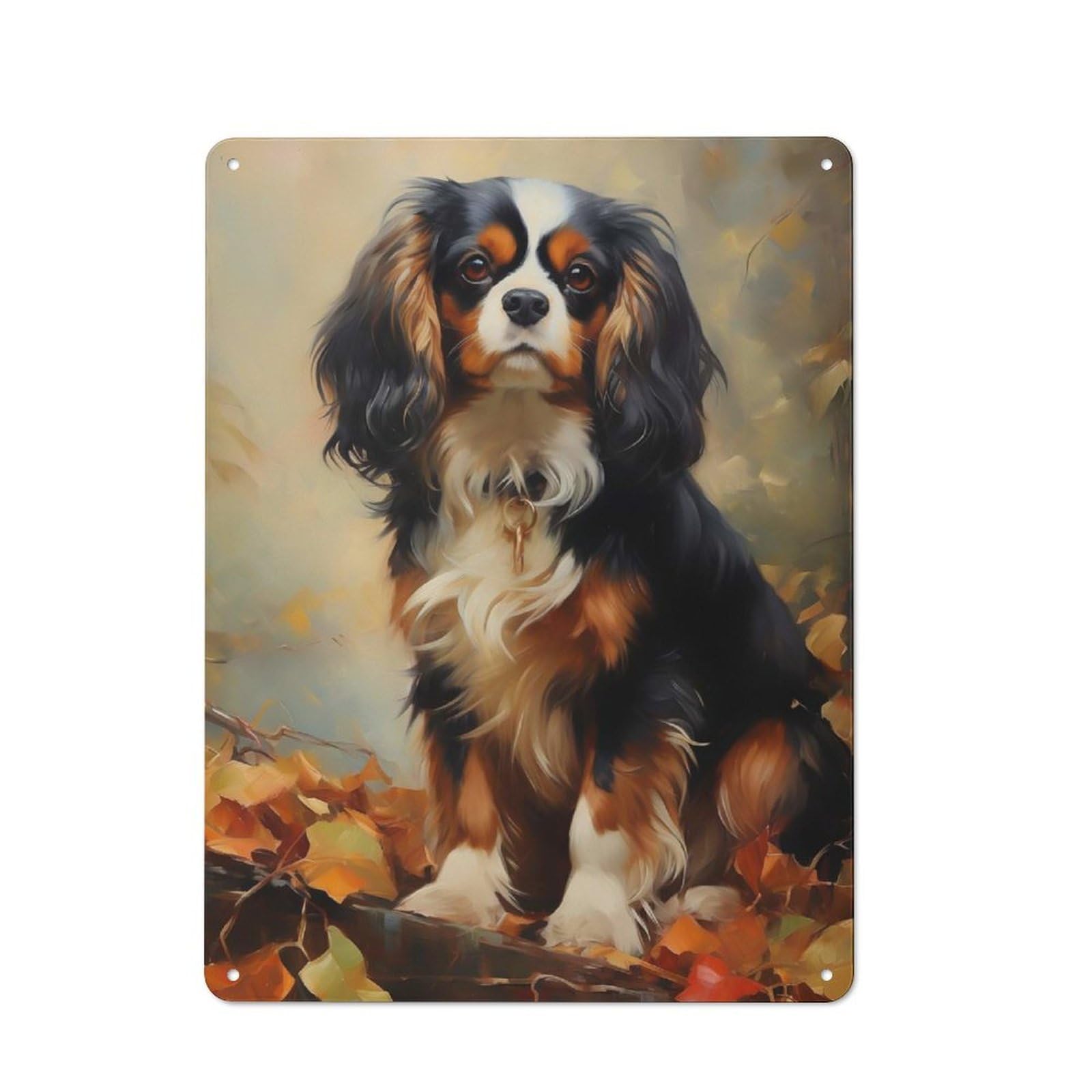 Junmoney Cavalier King Charles Span For Garden Room Or Summerhouse, Rustic Tin Sign 40X30cm, Wall Decor For Garden Rooms And Summerhouses