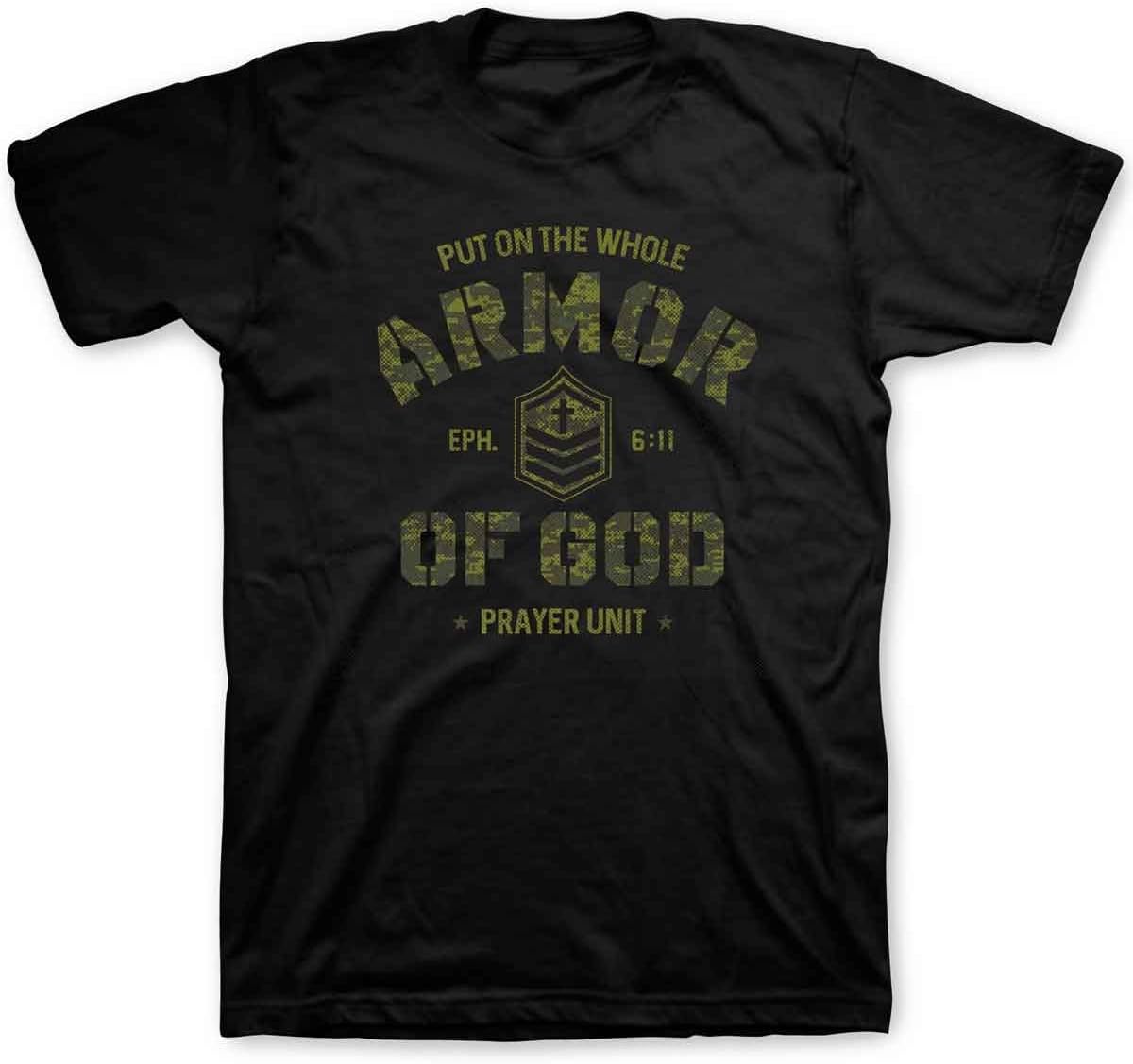 Kerusso Put On The Whole Armor of God Prayer Unit Camo Cotton Crew Neck T-Shirt