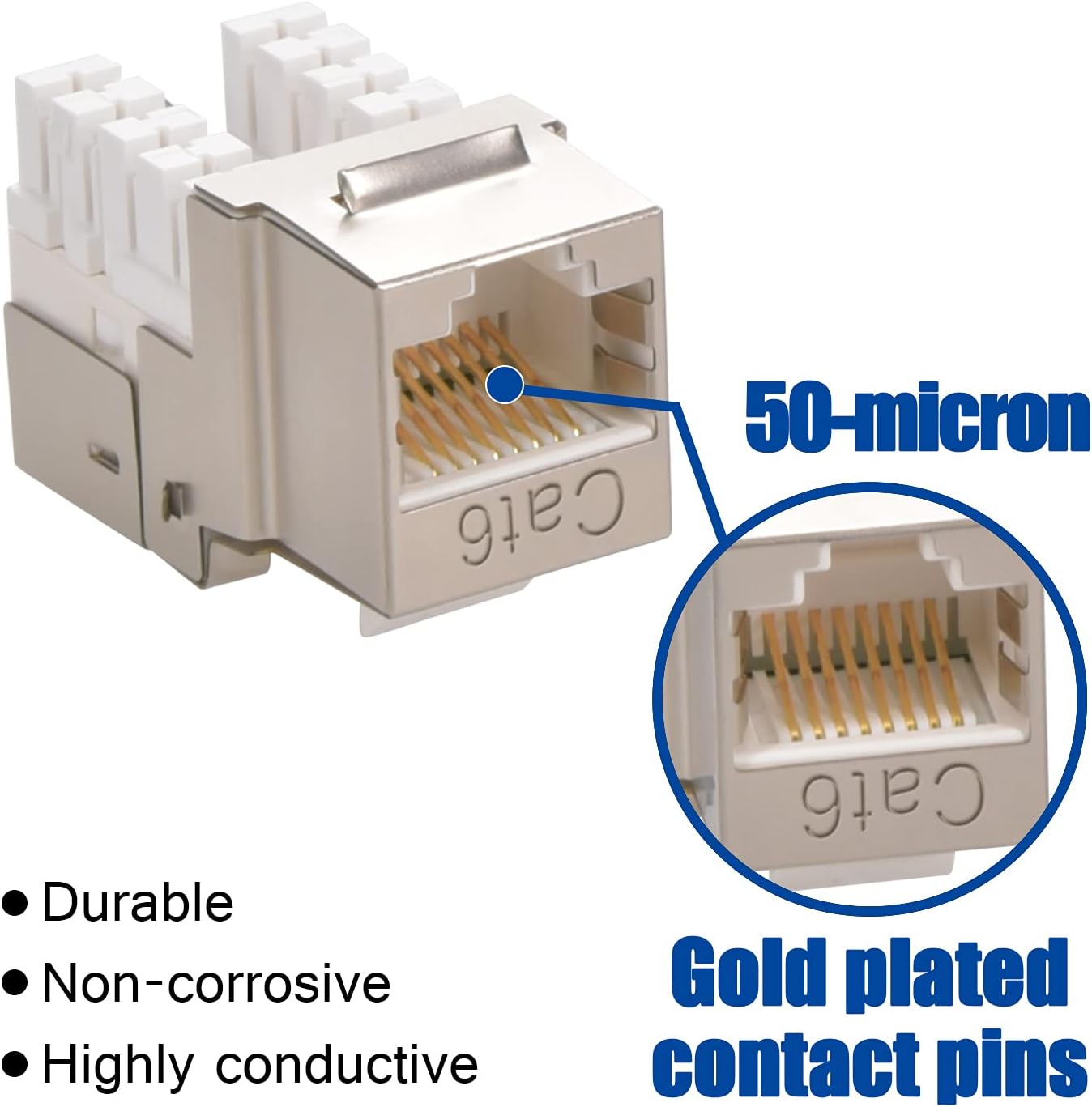 Cat.6 RJ45 110 Type Shielded Keystone Jack (10-Pack)
