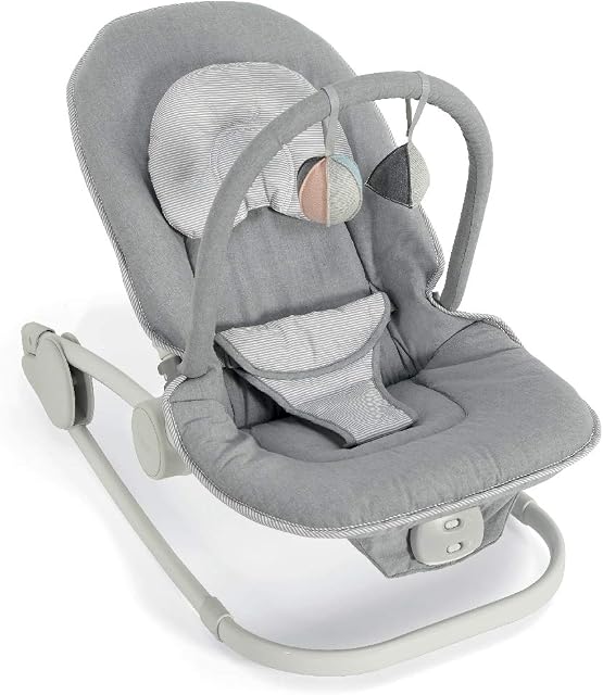 Mamas & Papas Wave Rocker Baby Bouncer Chair, Rocking Cradle - Grey Melange
