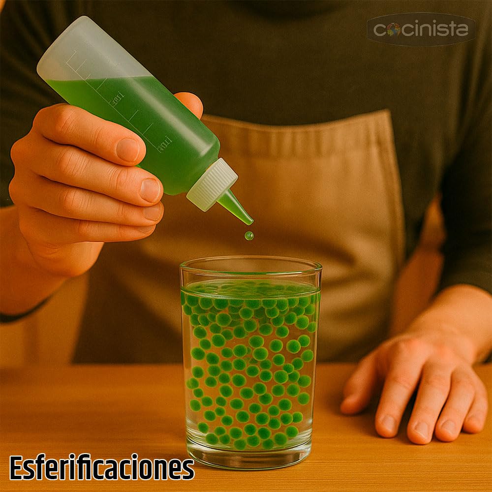 Cocinista Kit de Esferificación Mini para Cocina Molecular en Casa, esferificación Directa e inversa con alginato, lactato y Utensilios, CREA Caviar, Perlas y esferas líquidas para cócteles y postres