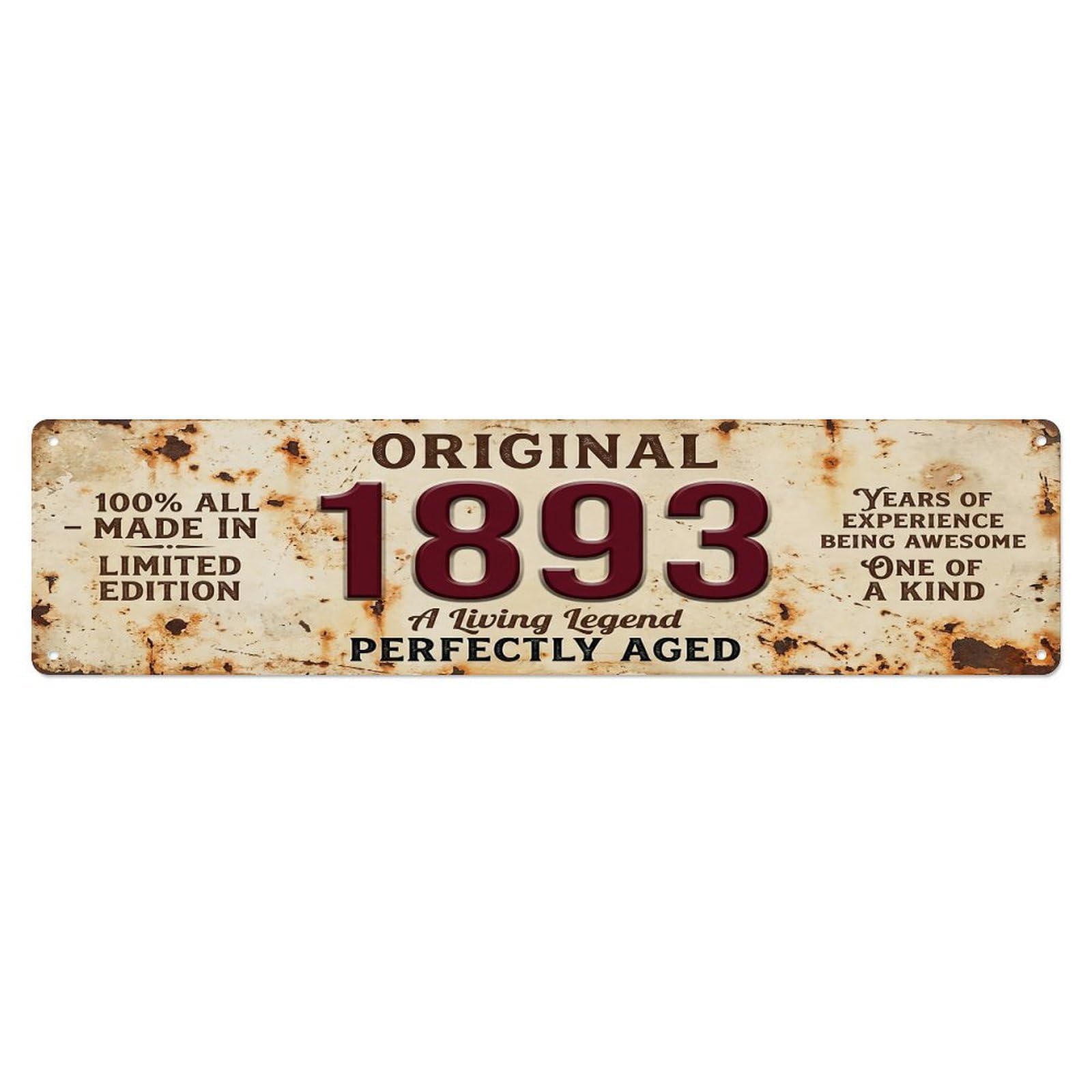 Original 1893 Limited Edition Perfectly Aged Live Legend Metal Tin Sign