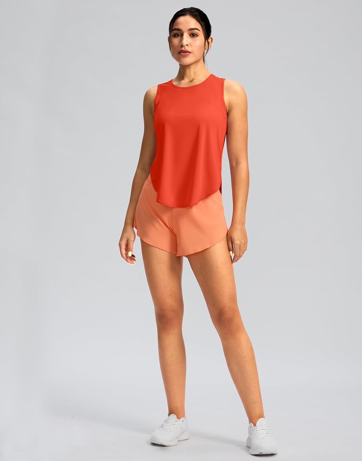 Soothfeel レディース ワークアウト タンクトップ レーサーバック ノースリーブ ランニング テニス シャツ ルーズ フィッ