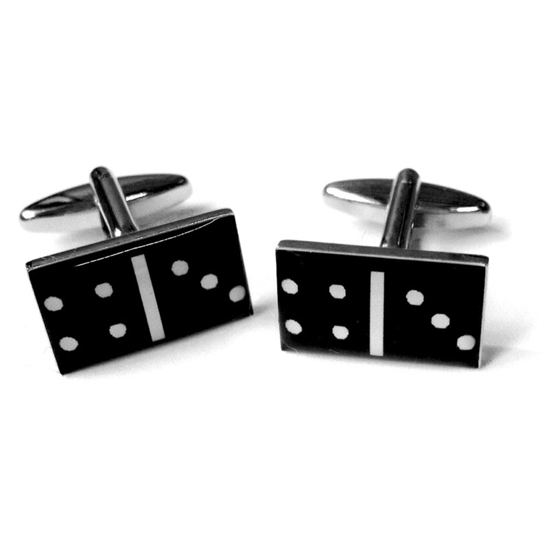 Gtr Rhodium Black Dominos Cufflinks