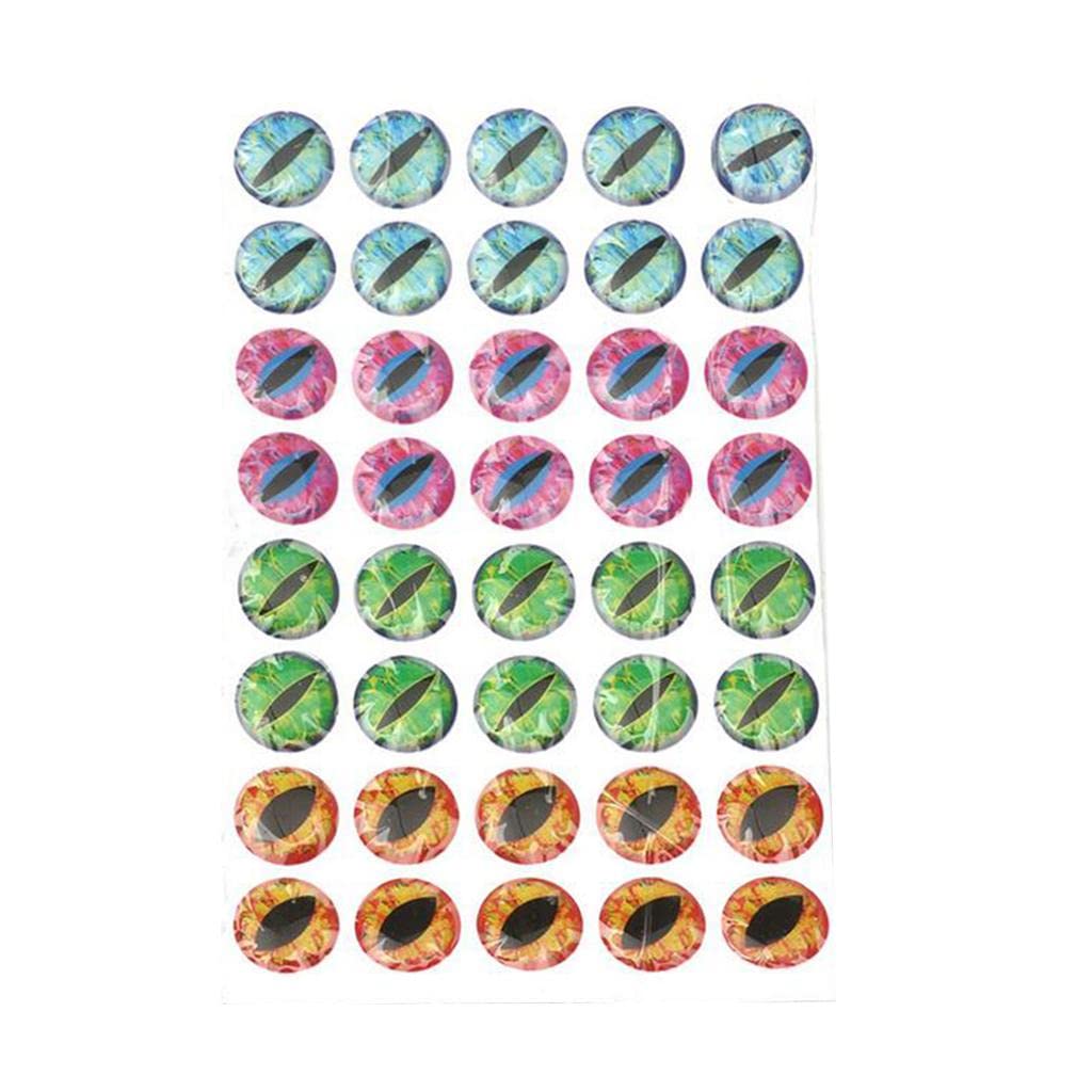 ATORSE Fishing Lure Eyes 4D Holographic Eyes Fly Tying Jigs Crafts DIY 12mm-40 Pieces-image-49