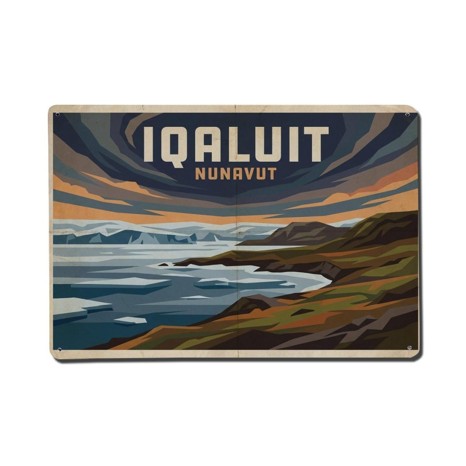 Cxhjca 8X12inch(20X30cm) Vintage Travel Canada Iqaluit Metal Tin Sign