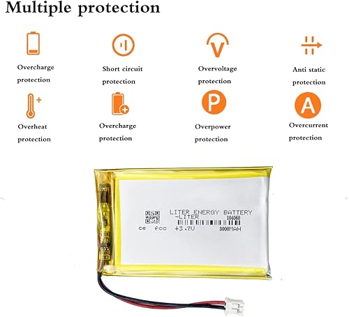 Miniatura 4 de 3.7V 104060 3000mAh batería de iones de polímero de litio recargable batería de polímero con conector JST 0.079 in