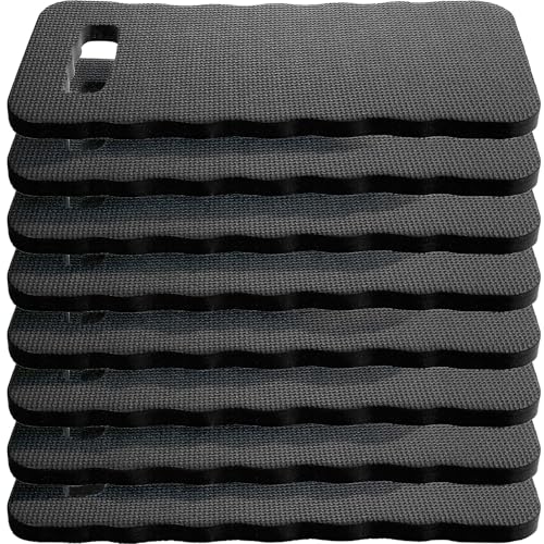 xozeooeu 8 Pack Garden Kneeling Pad, Black Thick Foam Knee Pads for Gardening, Waterproof Kneeler Mat for Yoga, Cleaning, Prayer and Exercise, 15.75x6.9x0.63 Inch