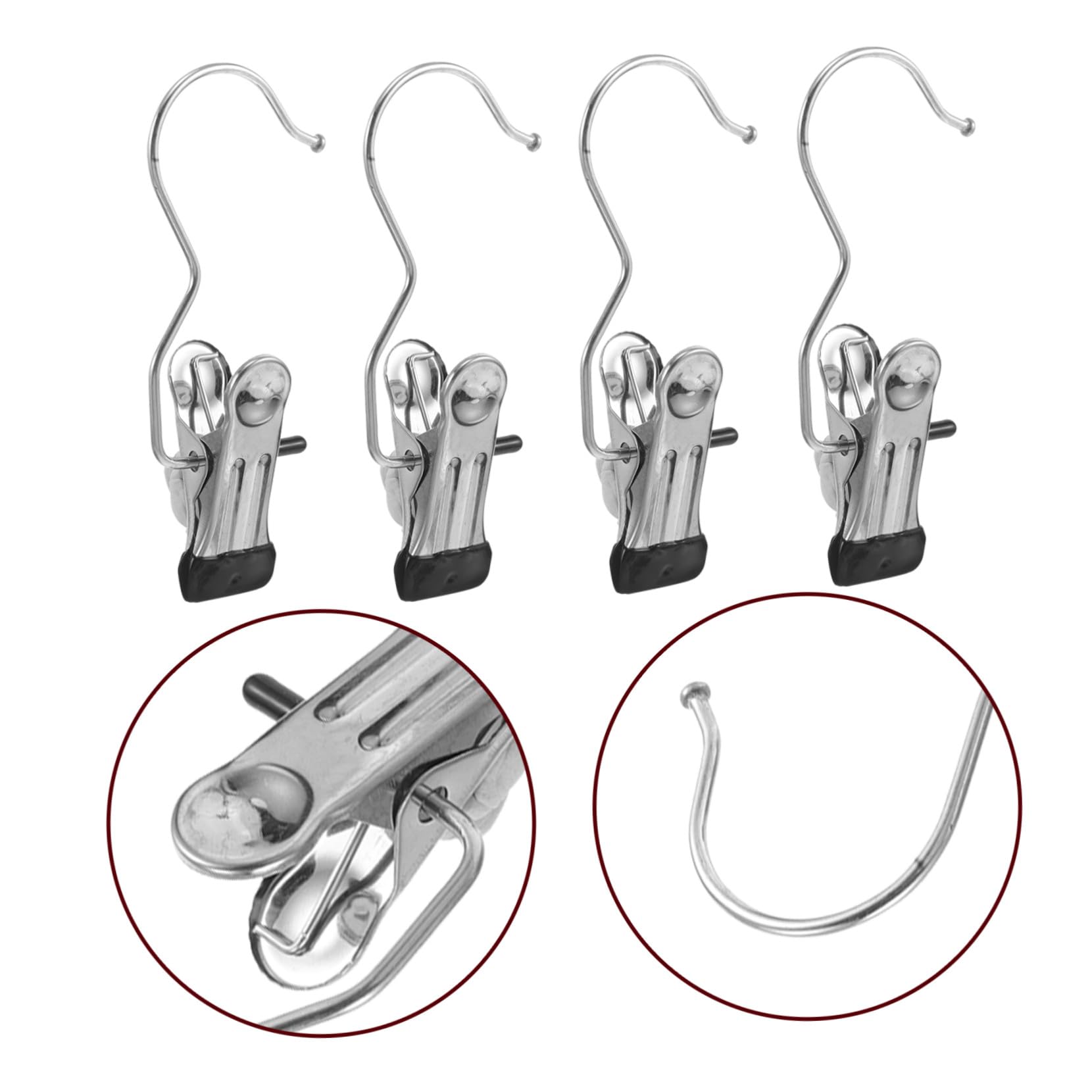 Pinzas de Gancho para Ropa de Acero Inoxidable, 80 Piezas