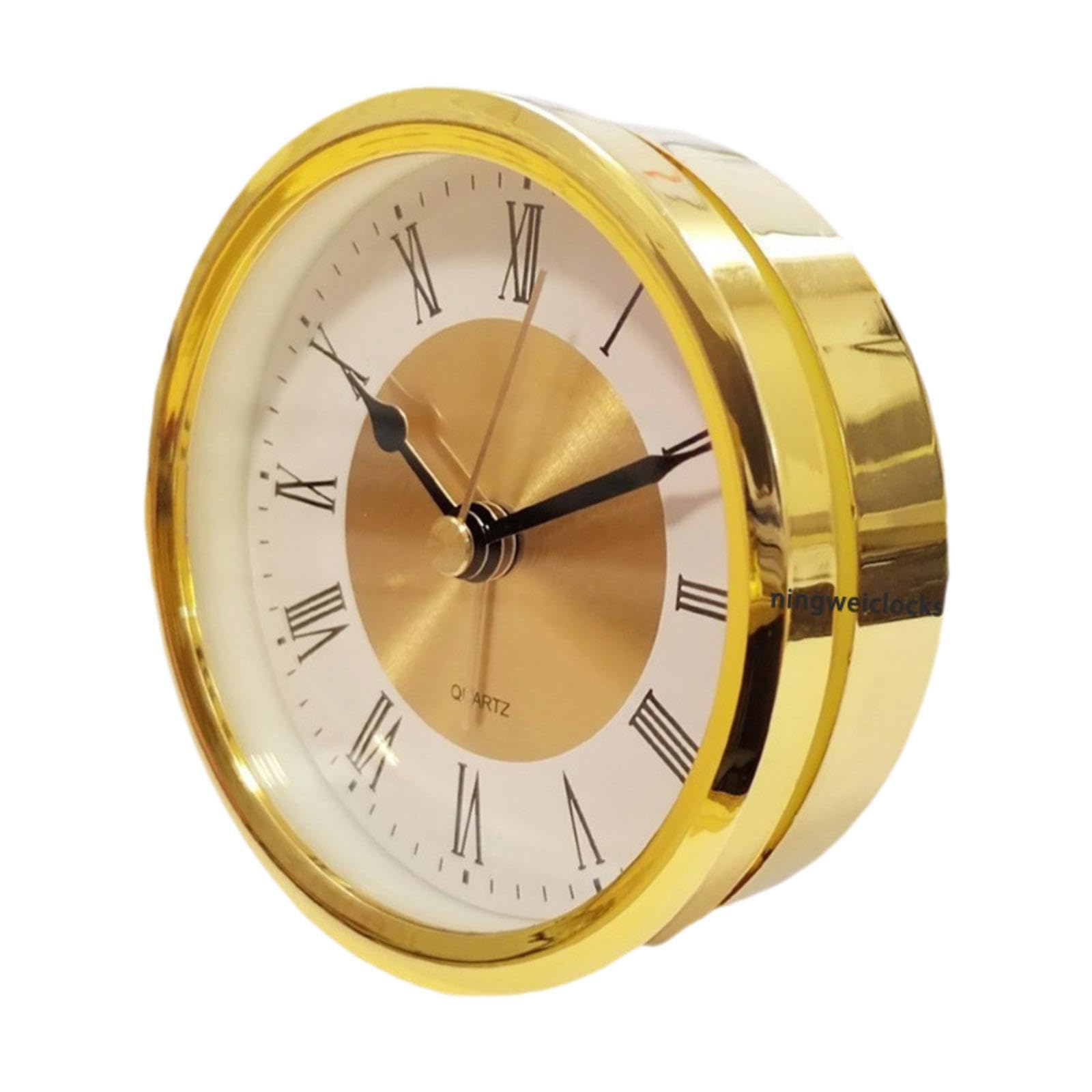 TWISAXC Roman Numerals Quartz Movement Mini Clock Insert For Bedroom Bathroom Quartz Movement With Roman Numerals Desktop Clock