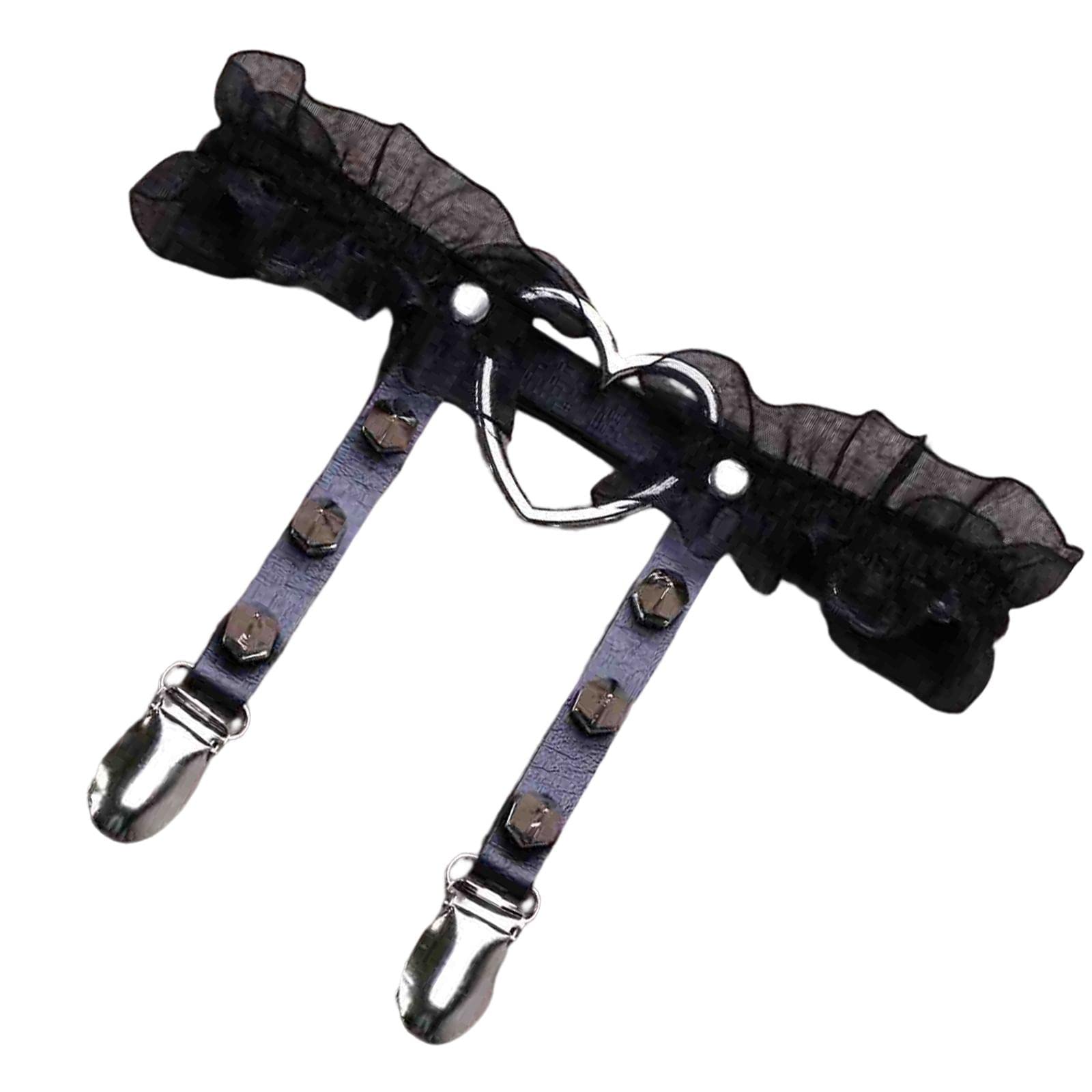 Punk Leg Rings Garters Leather Rivets Thigh Party Harness Garter Belts Black Clothing Shoes & Accessories | Womens Clothing