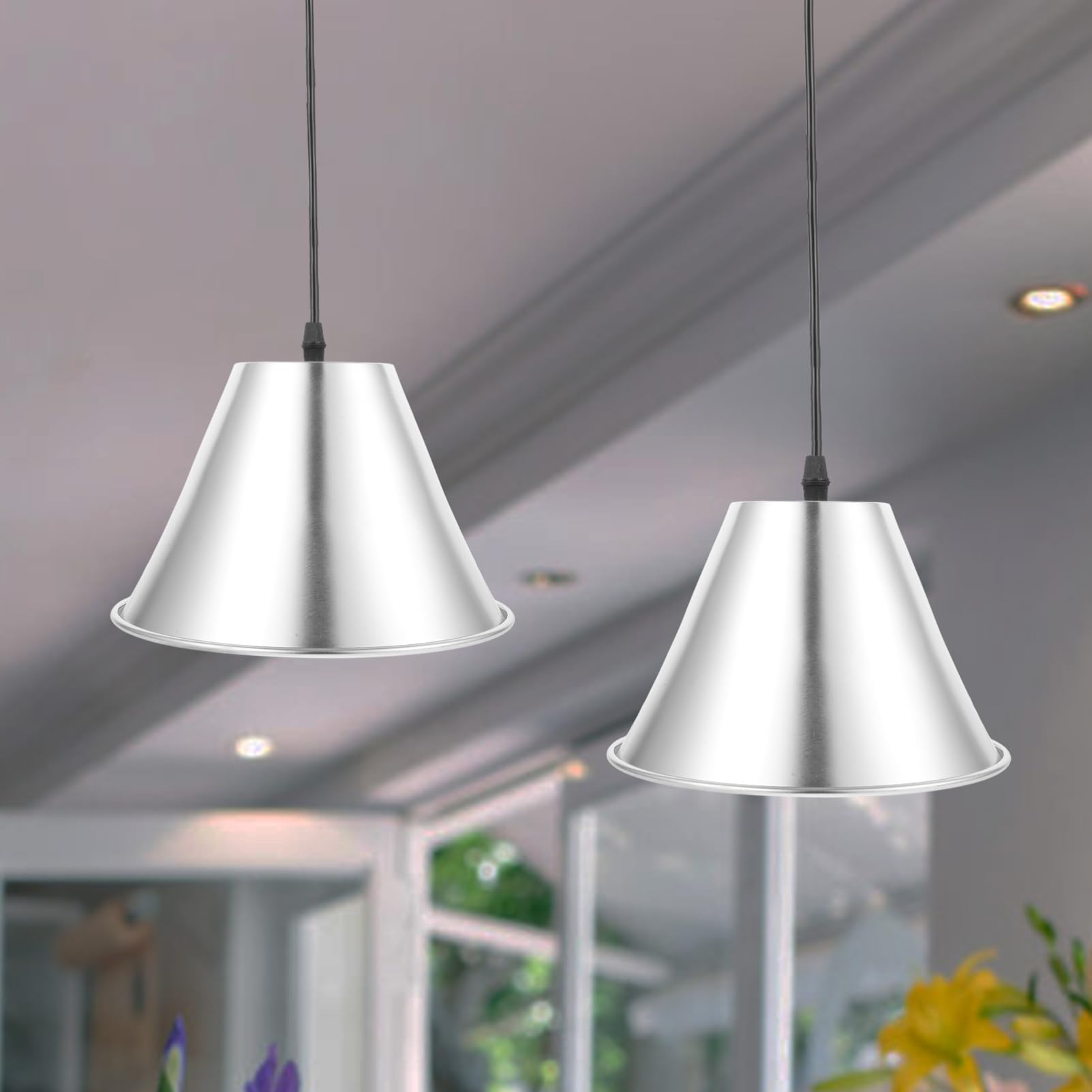 TK Galaxy Lampada a sospensione da soffitto con struttura in filo metallico da 20 cm, nera, 1xE27