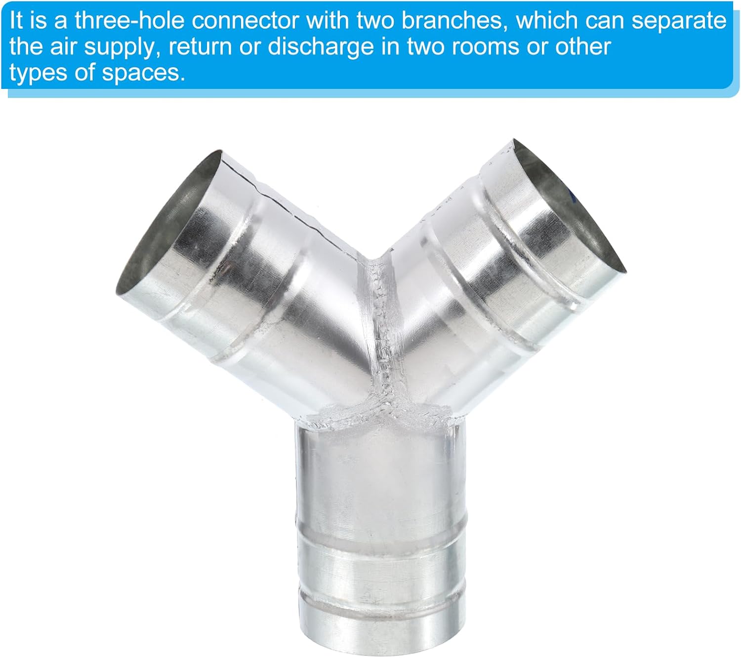 PATIKIL 3 Inch 3 Way Duct Splitter, Y Connector Air Vent Duct Hose Exhaust Pipe Adapter for Dryer Exhaust Fan Vent Systems HVAC