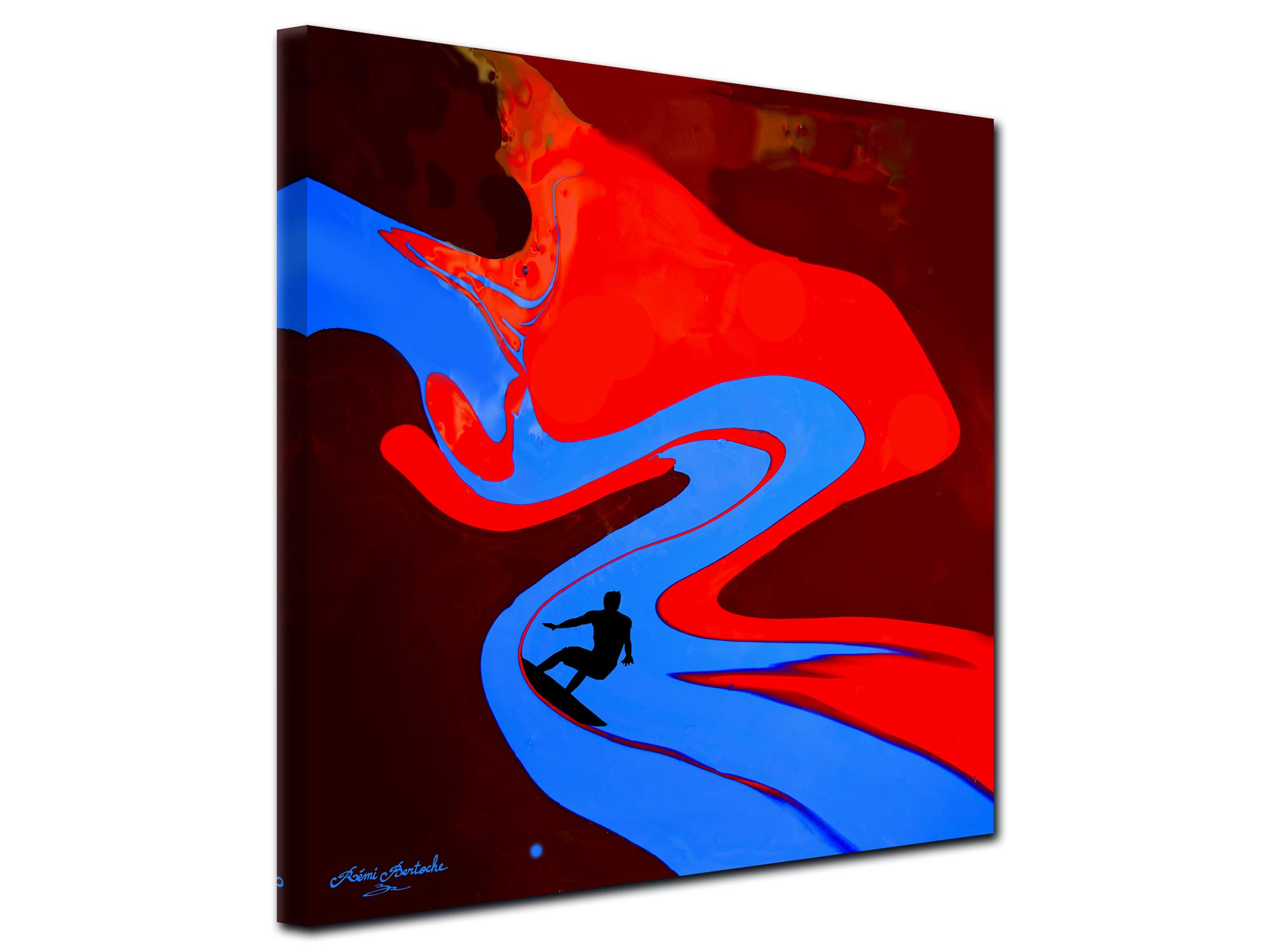 Declina, decorazione da parete quadro, quadro Deco Home, quadro decorativo da parete per soggiorno, quadro Surf The Painting, riproduzione su tela, serie limitata, 80 x 80 cm