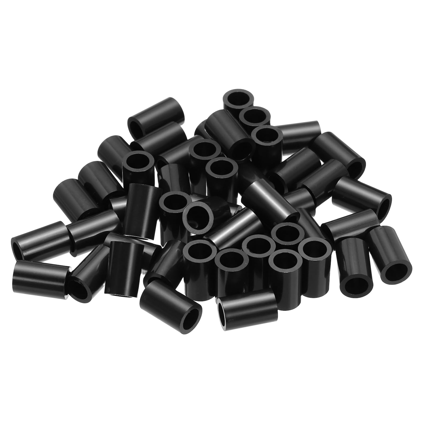 PATIKIL 50Pcs M4 ABS Spacers M6 x 9mm OD x 14mm L Plastic Round Spacer Washers Black Standoff Nut Unthreaded for Screws Bolts Electrical Outlet