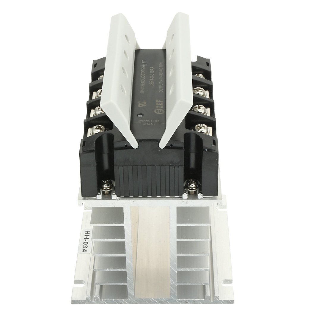 Aexit AC a AC 10A 90-250VAC a 40-440VAC SSR Compuesto térmico Relé de estado de 3 fases + Disipador de calor (9960d5c52edf422835b315b003af2ba1)
