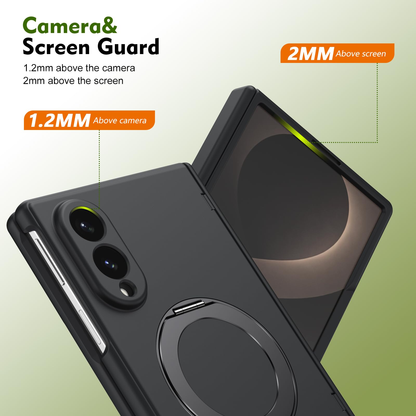 Funda Soporte Magnético Compatible con Samsung Galaxy Z Fold 8, Negro