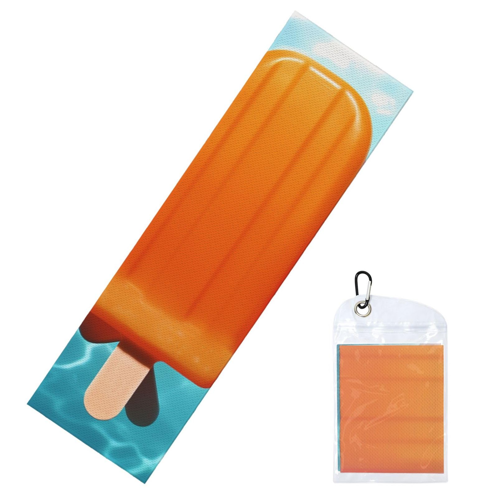 DWVTSLH Cooling Towel for Neck and Face, Ice Popsicles Ice Towel for Hot Weather, Soft Microfiber Chilly Towels with Waterproof Bag & Carabiner, Breathable Workout Towels 40"x12"